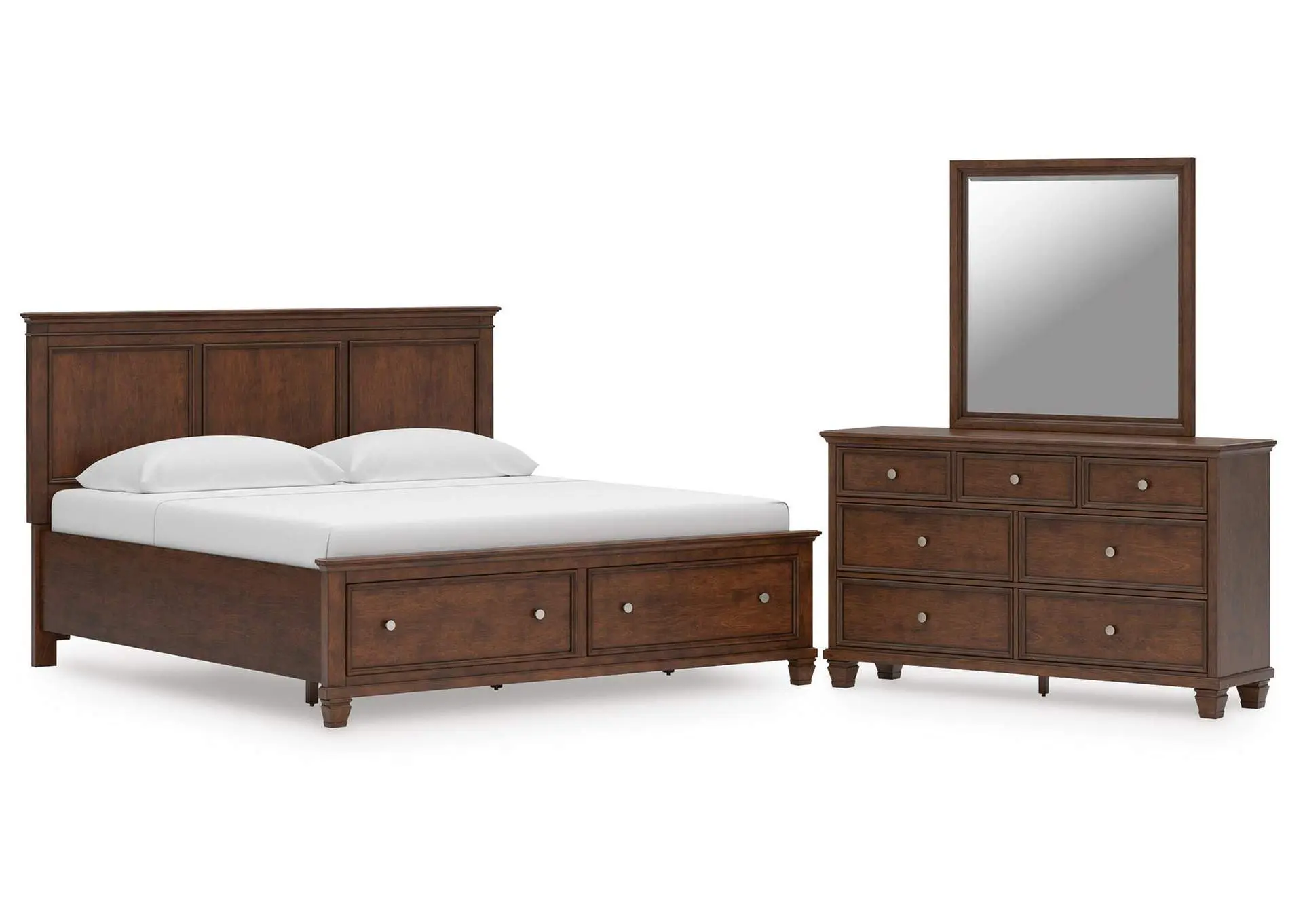 Danabrin King Panel Storage Bed, Dresser and Mirror
