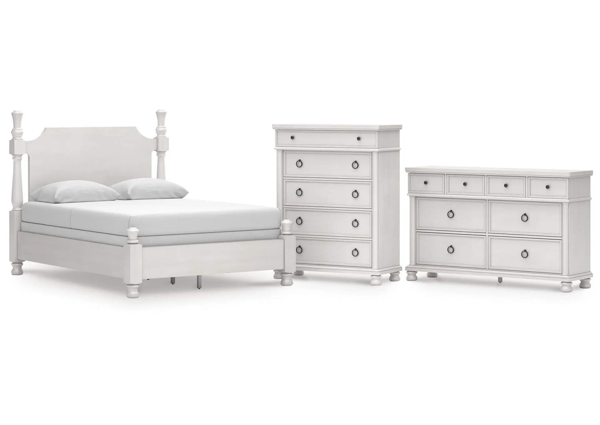 Chadworth Queen Poster Bed, Dresser and Chest