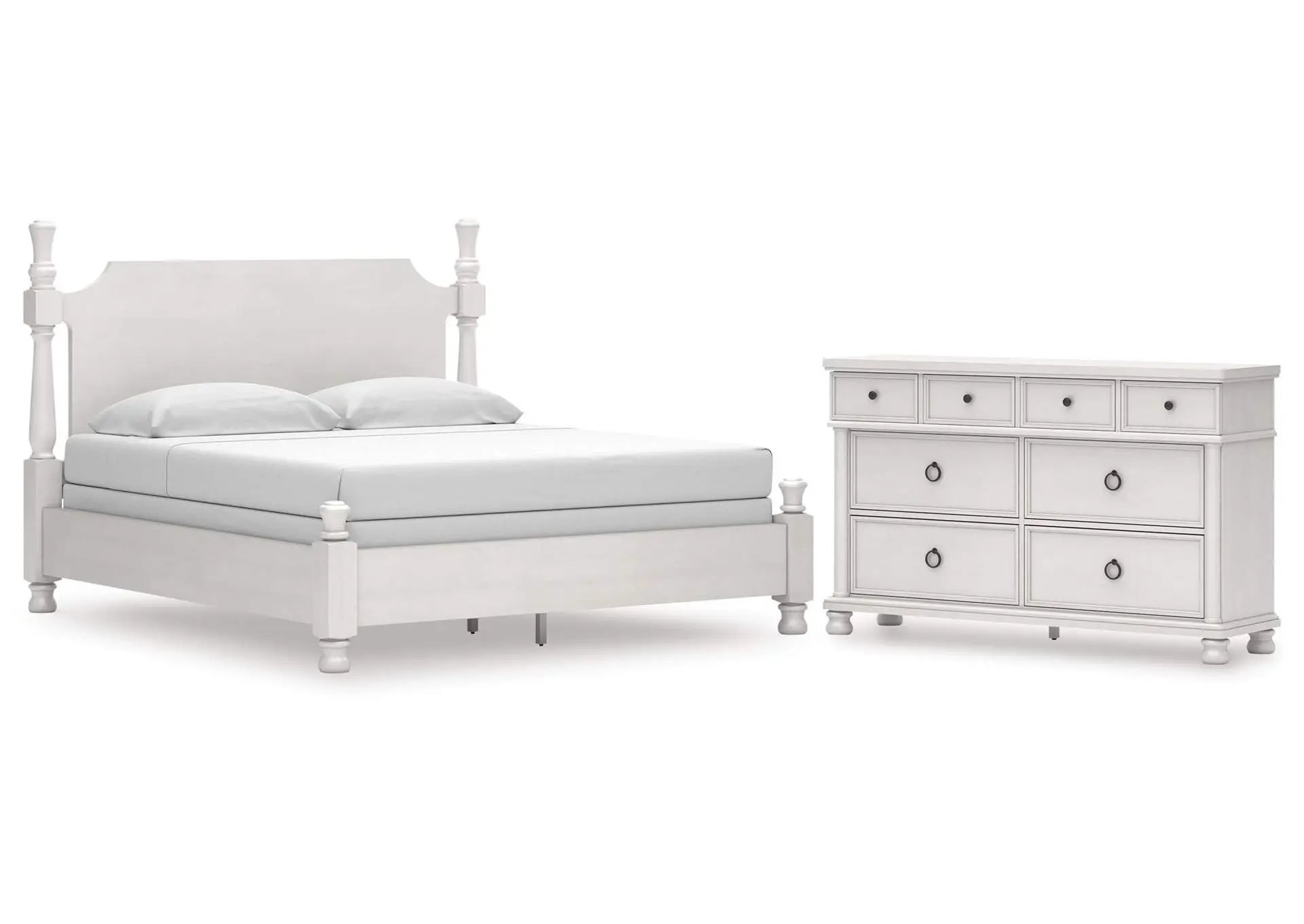 Chadworth California King Poster Bed and Dresser
