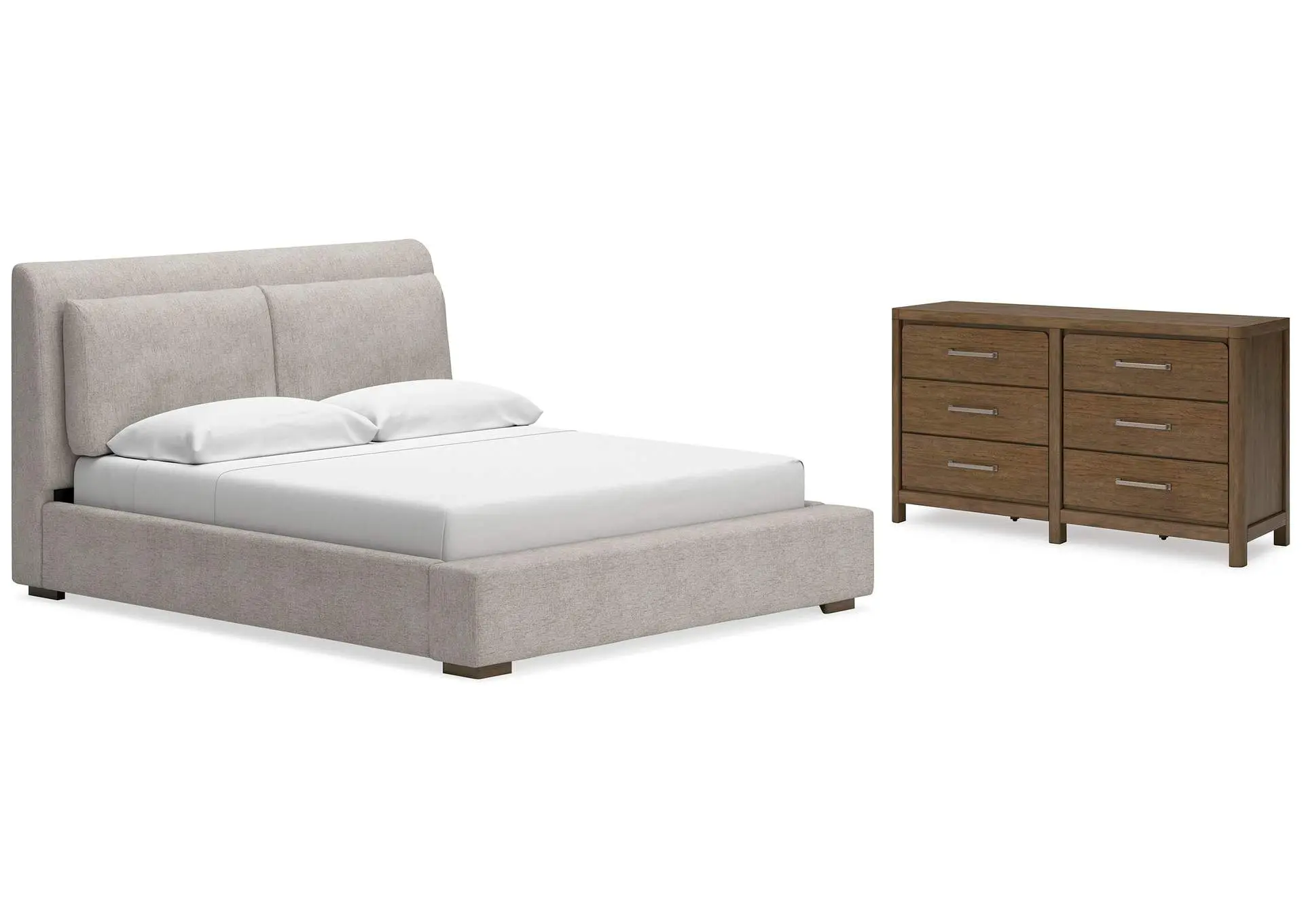Cabalynn California King Upholstered Bed with Dresser