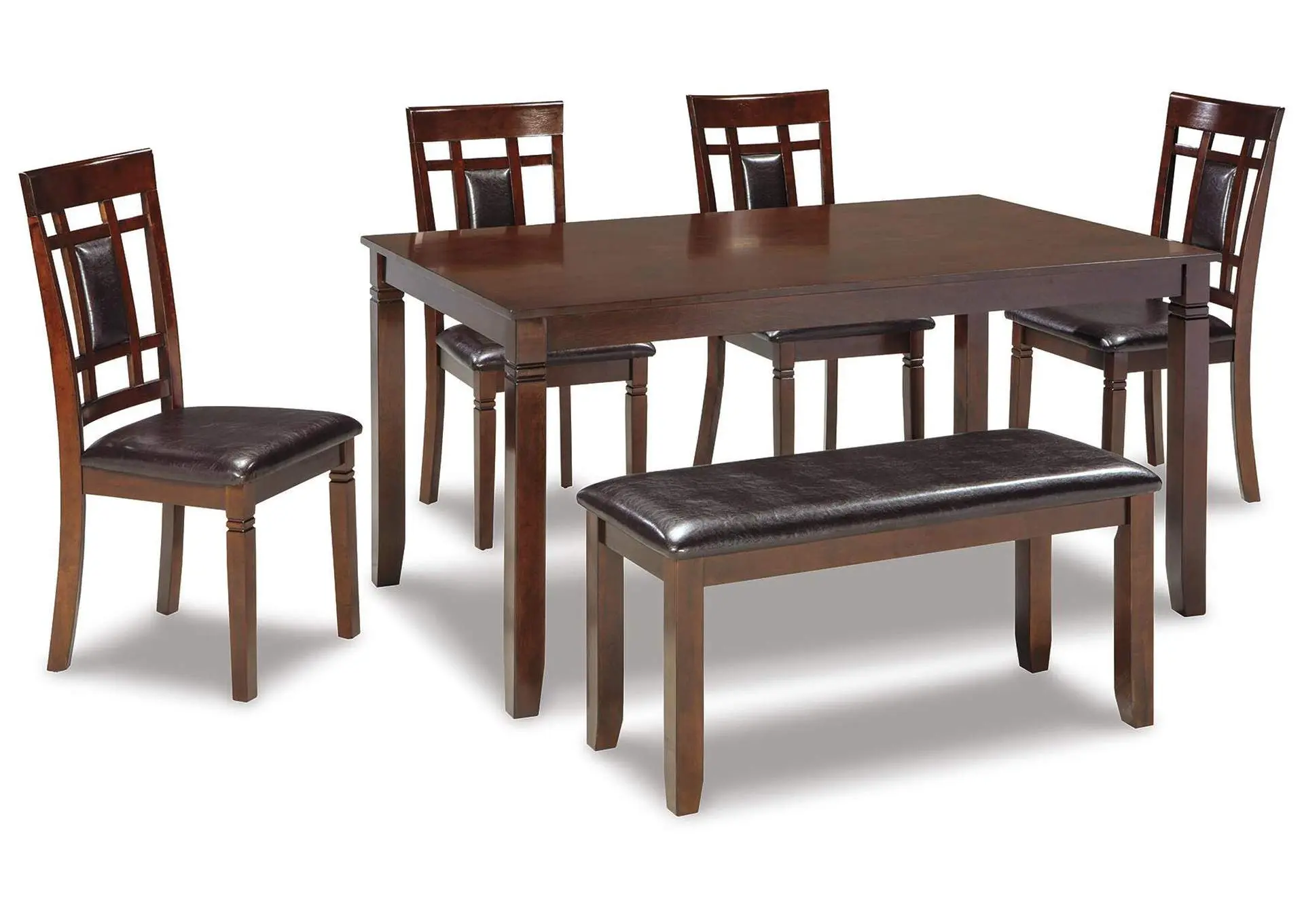 Bennox Dining Table and Chairs with Bench (Set of 6)