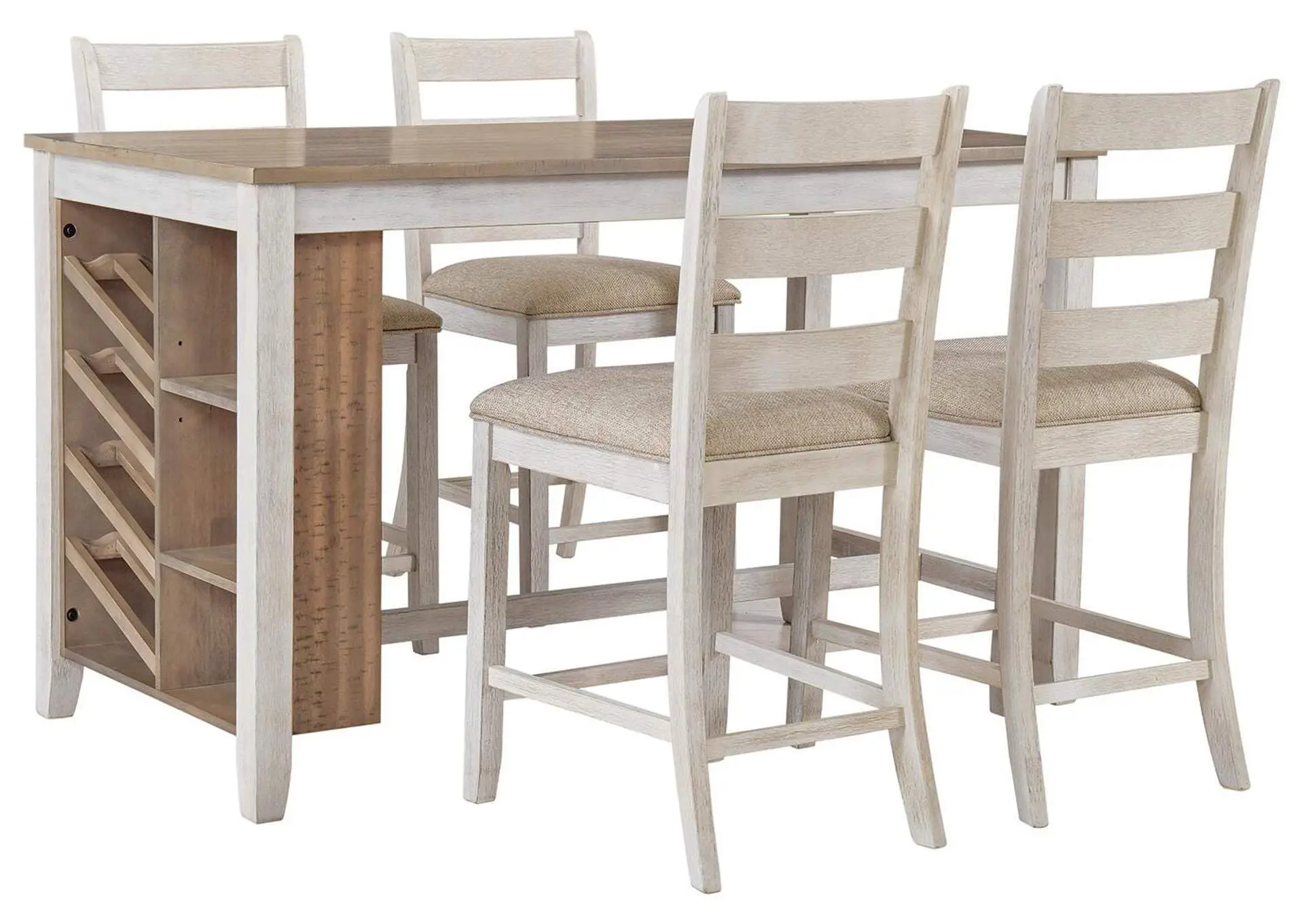 Skempton Counter Height Dining Table and 4 Bar Stools