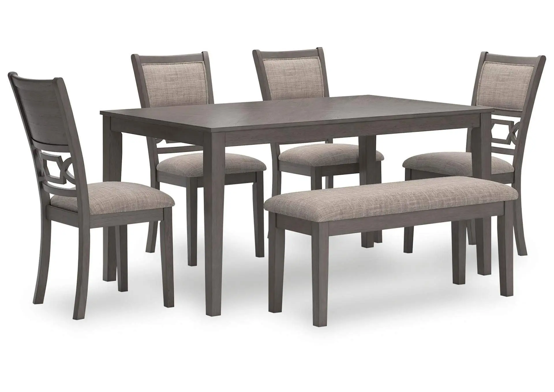 Wrenning Dining Table and 4 Chairs and Bench (Set of 6)