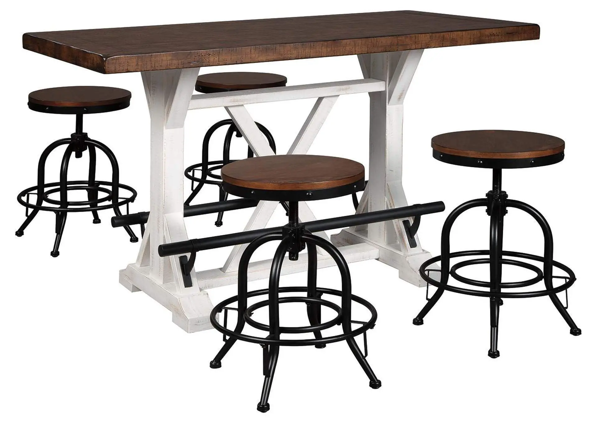 Valebeck Counter Height Dining Table and 4 Bar Stools