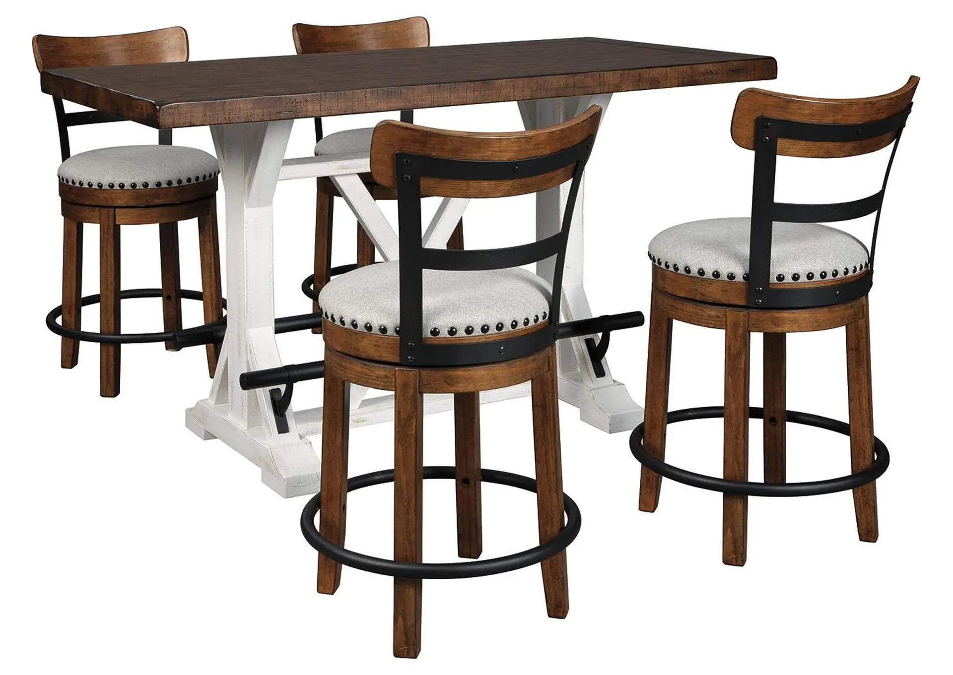 Valebeck Counter Height Dining Table and 4 Bar Stools Set