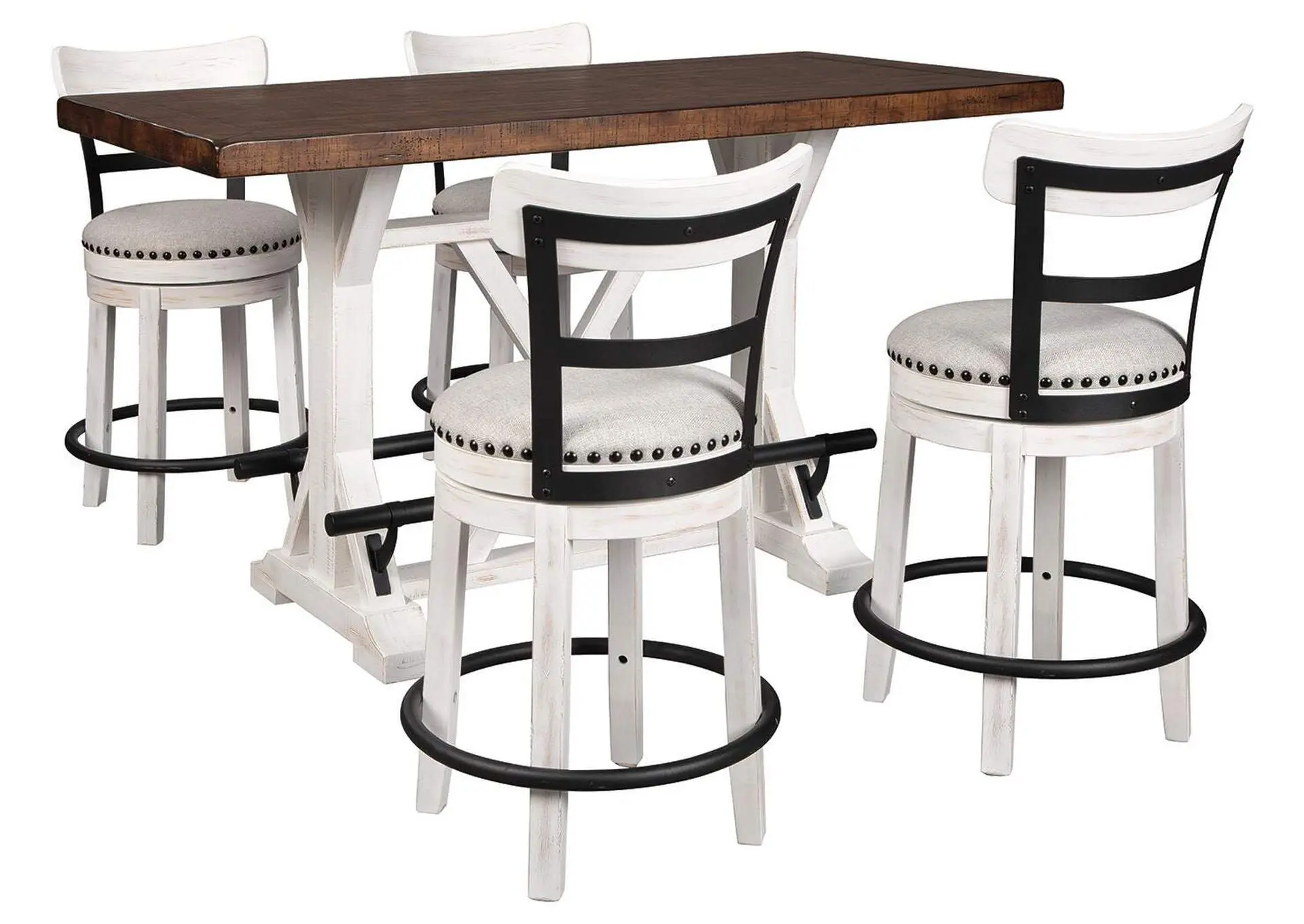 Valebeck Counter Height Dining Table and 4 Barstools Set