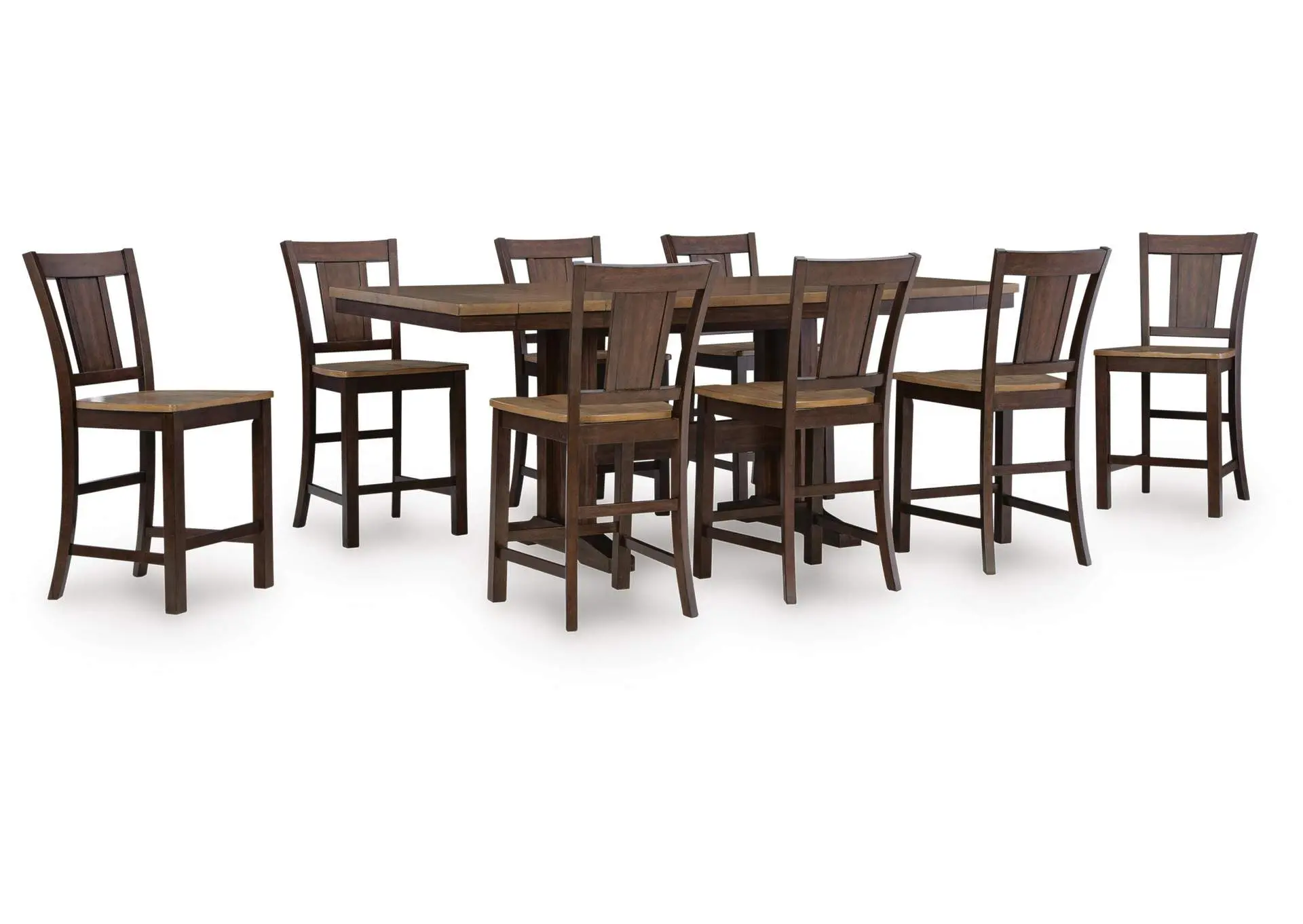 Anixburg Counter Height Dining Table and 8 Barstools