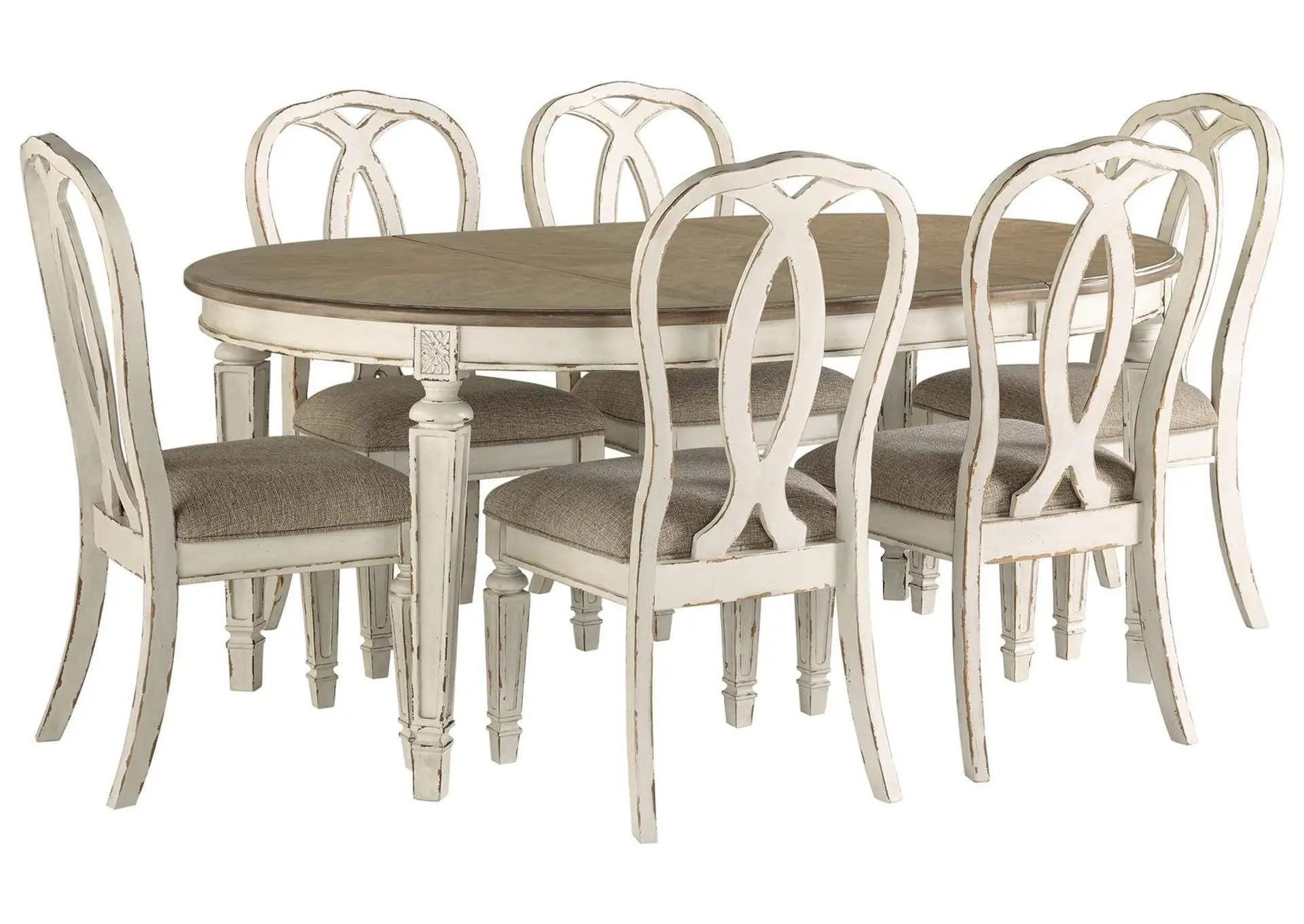 Realyn Extendable Dining Table and 6 Chairs