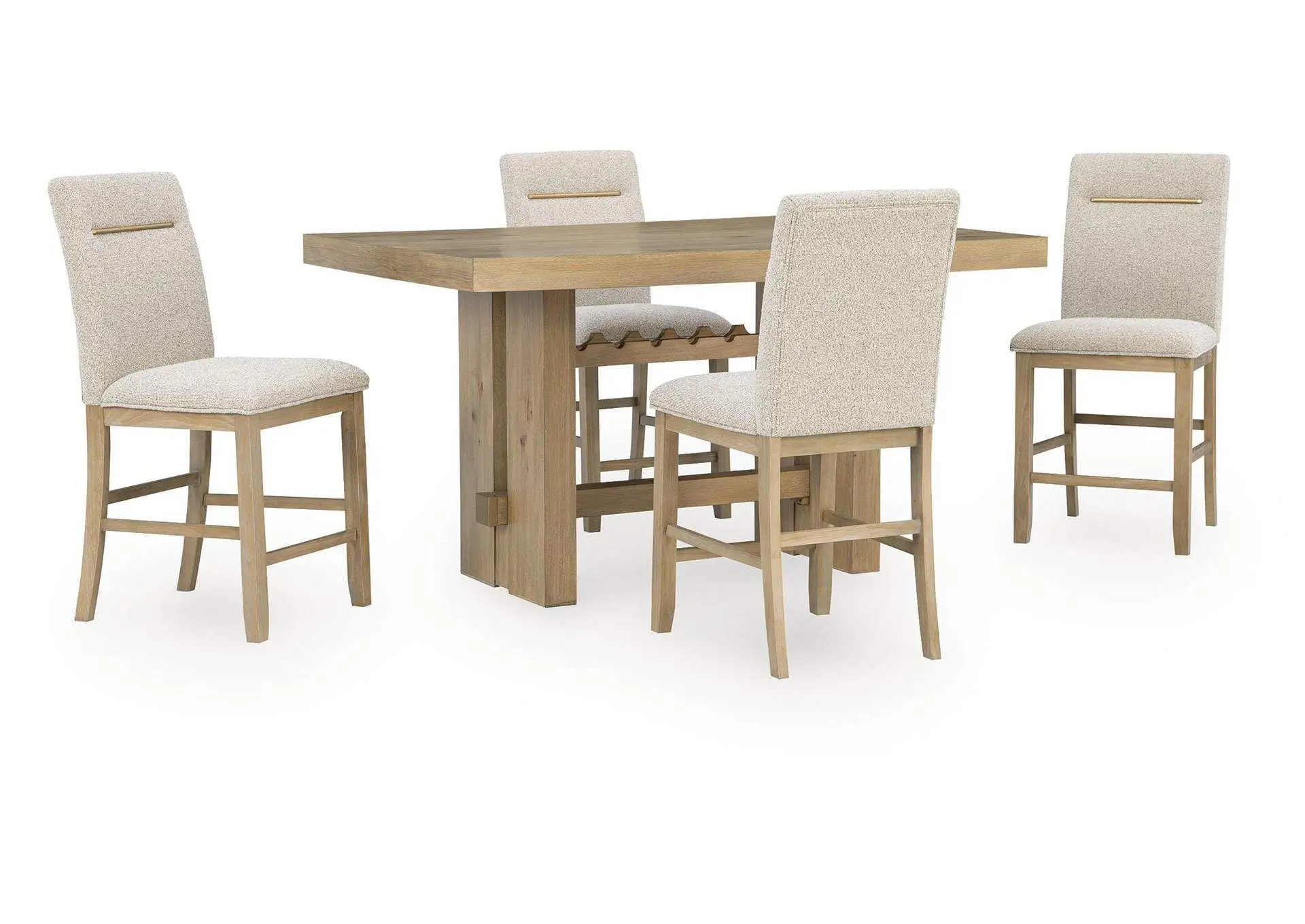 Crendlin Counter Height Dining Table and 4 Barstools