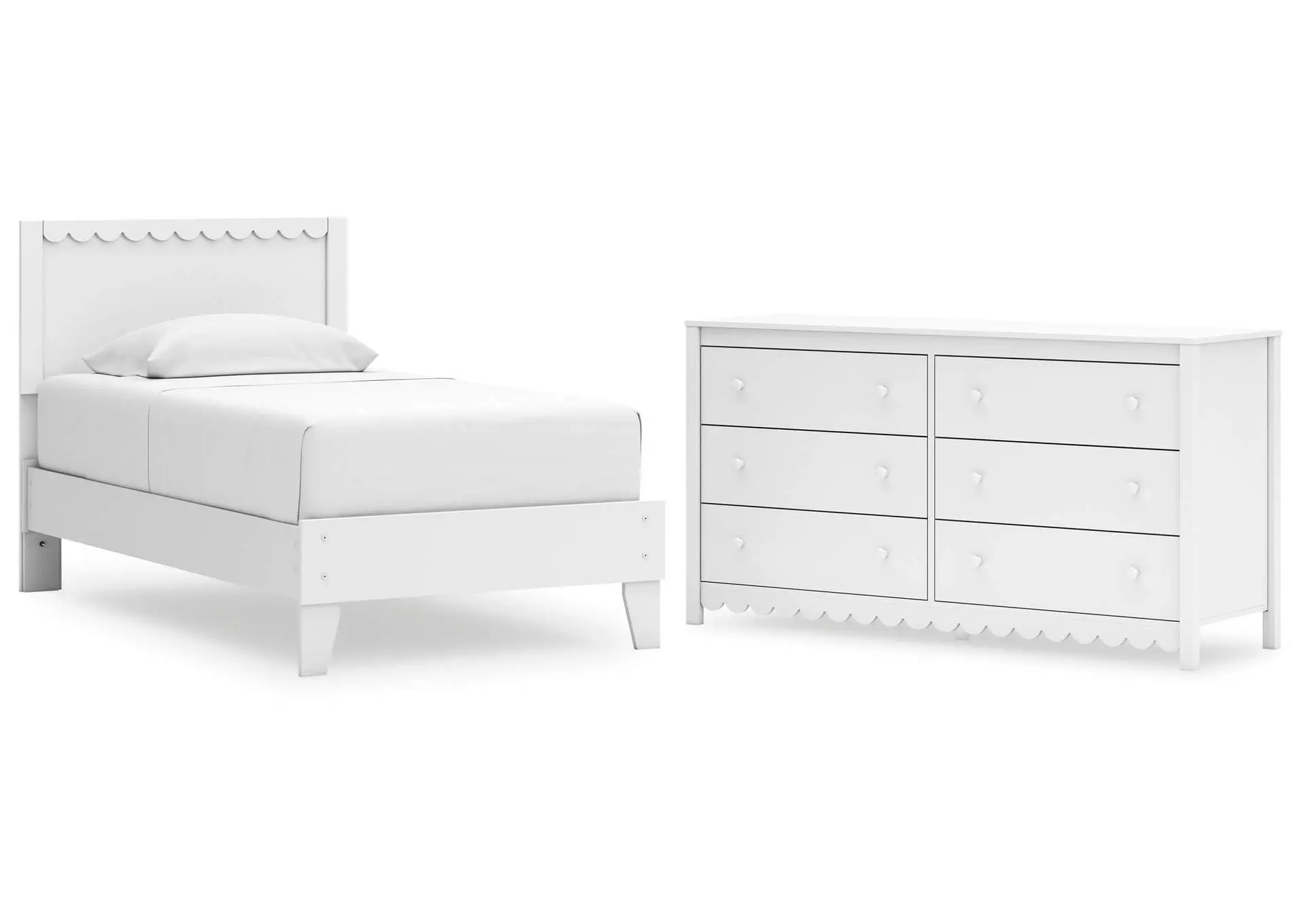 Hallityn Twin Panel Platform Bed and Dresser