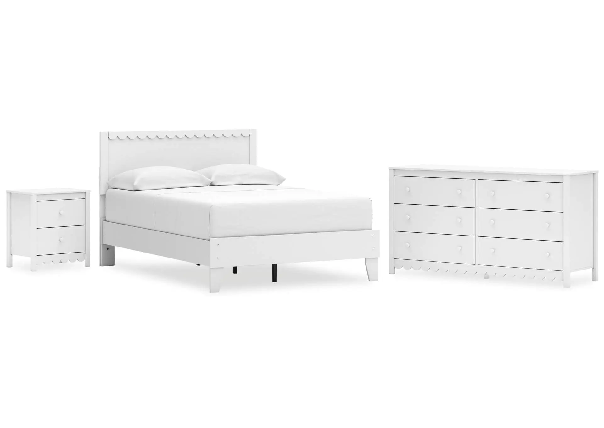 Hallityn Full Panel Platform Bed, Dresser and Nightstand