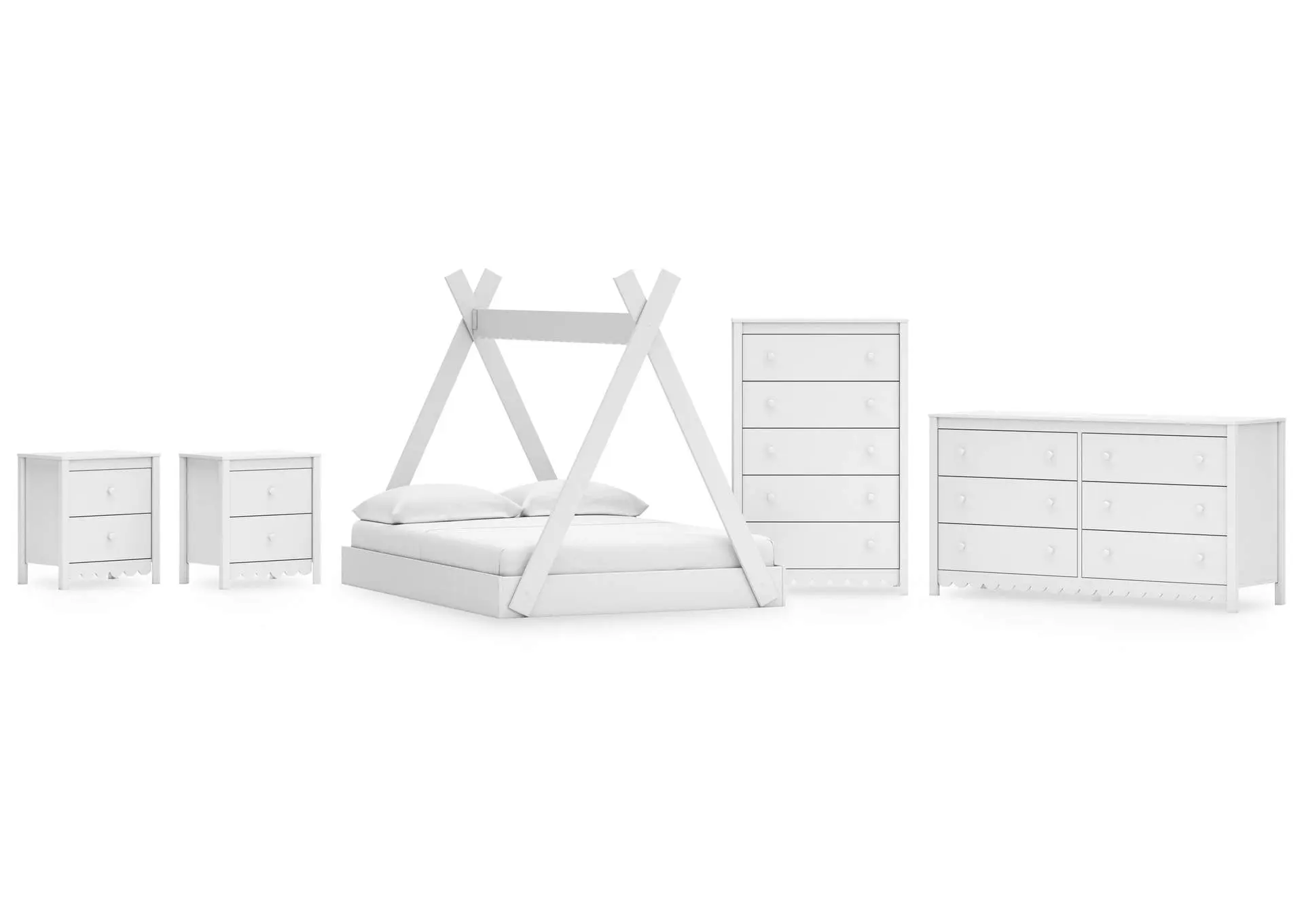 Hallityn Full Tent Bed, Dresser, Chest and 2 Nightstands