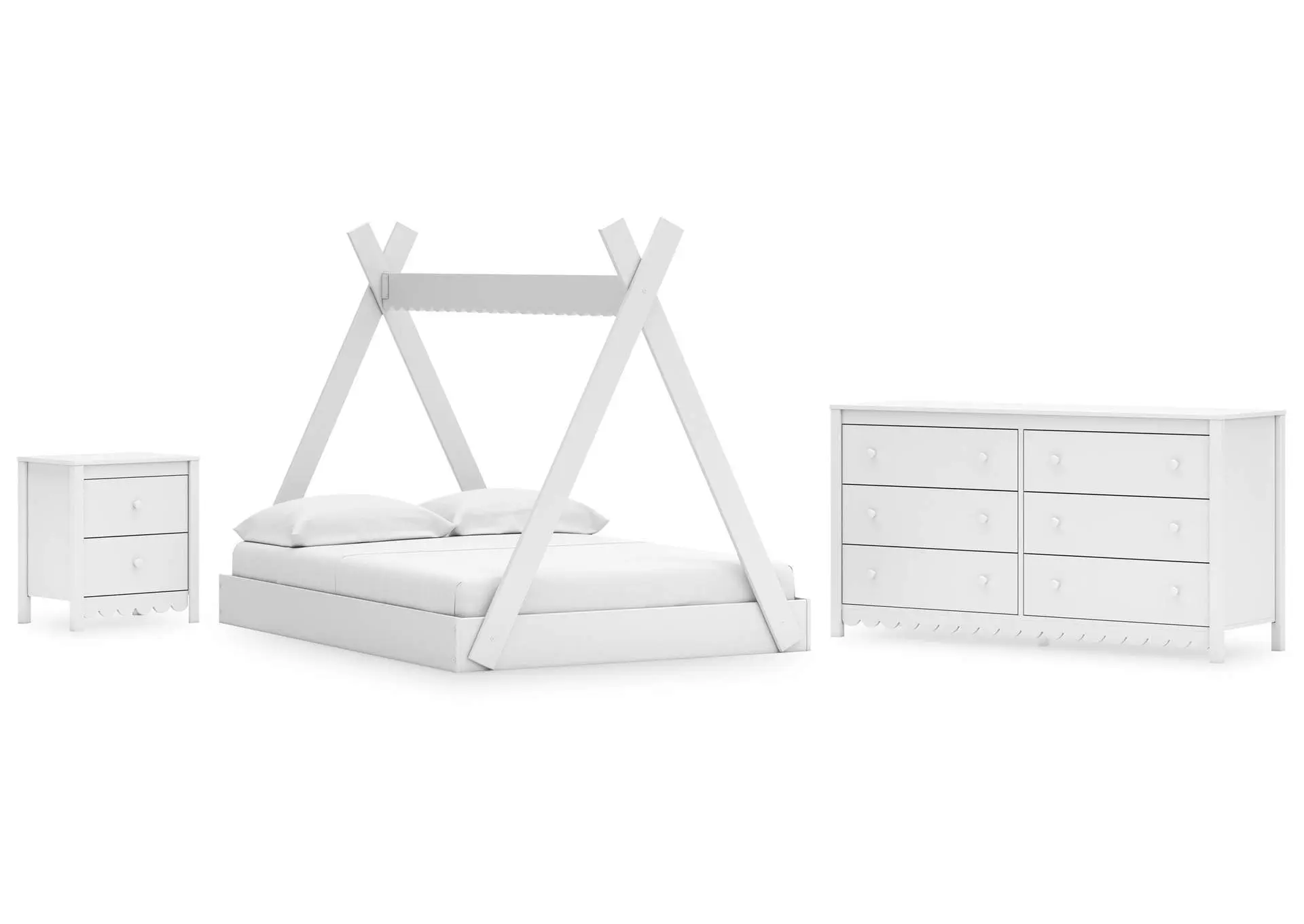 Hallityn Full Tent Bed, Dresser and Nightstand