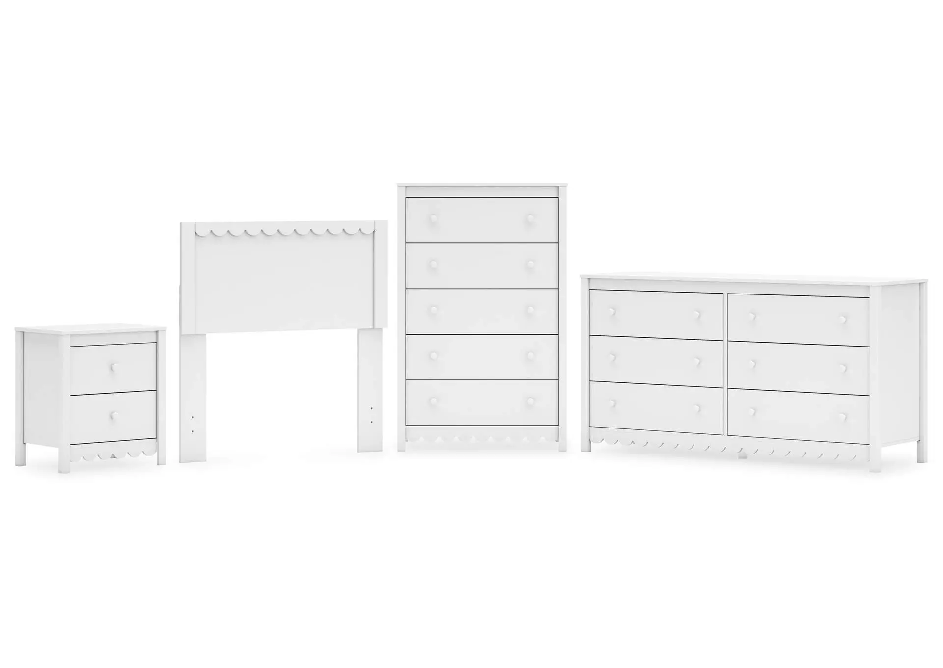 Hallityn Twin Panel Headboard, Dresser, Chest and Nightstand
