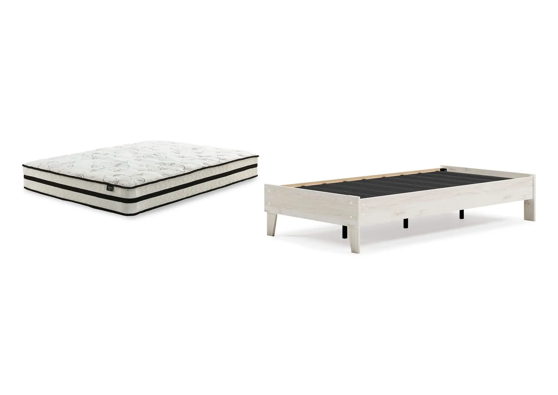 Socalle Twin Platform Bed with Chime 10 Inch Medium Hybrid Mattress