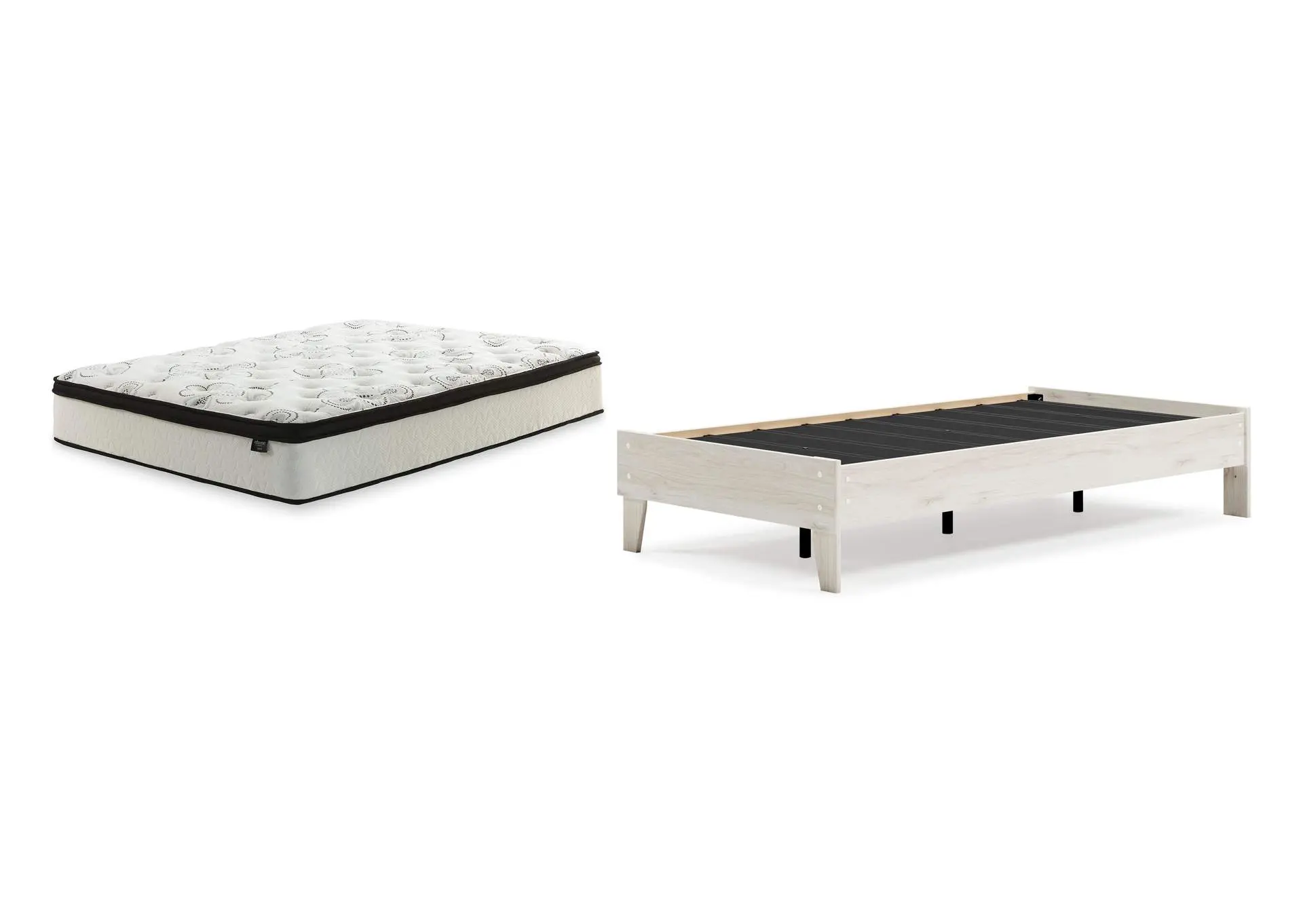 Socalle Twin Platform Bed with Chime 12 Inch Plush Hybrid Twin Mattress