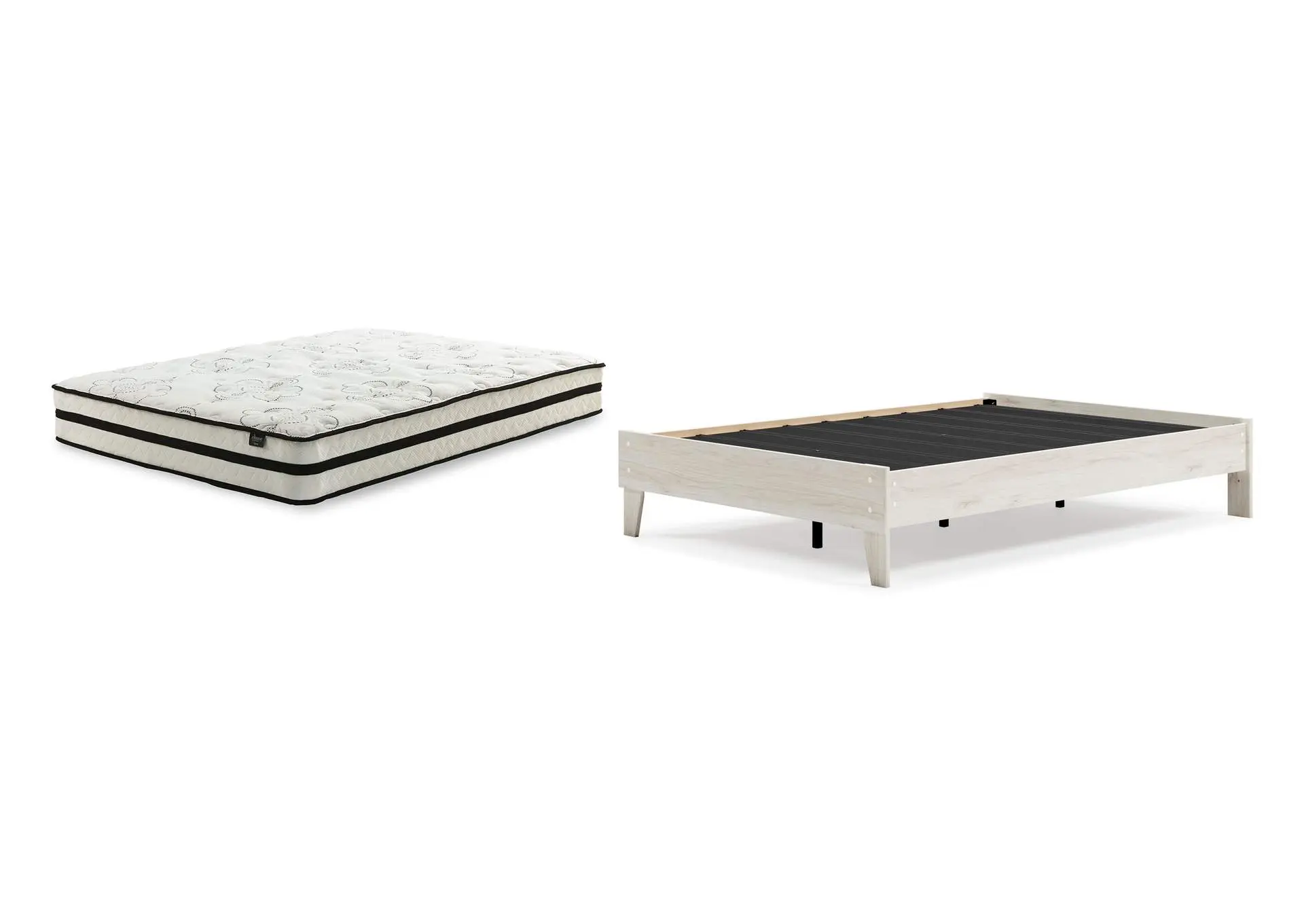 Socalle Full Platform Bed with Chime 10 Inch Medium Hybrid Mattress