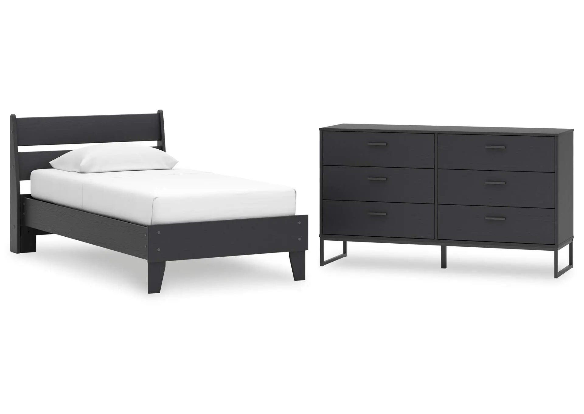 Socalle Twin Panel Platform Bed with Dresser