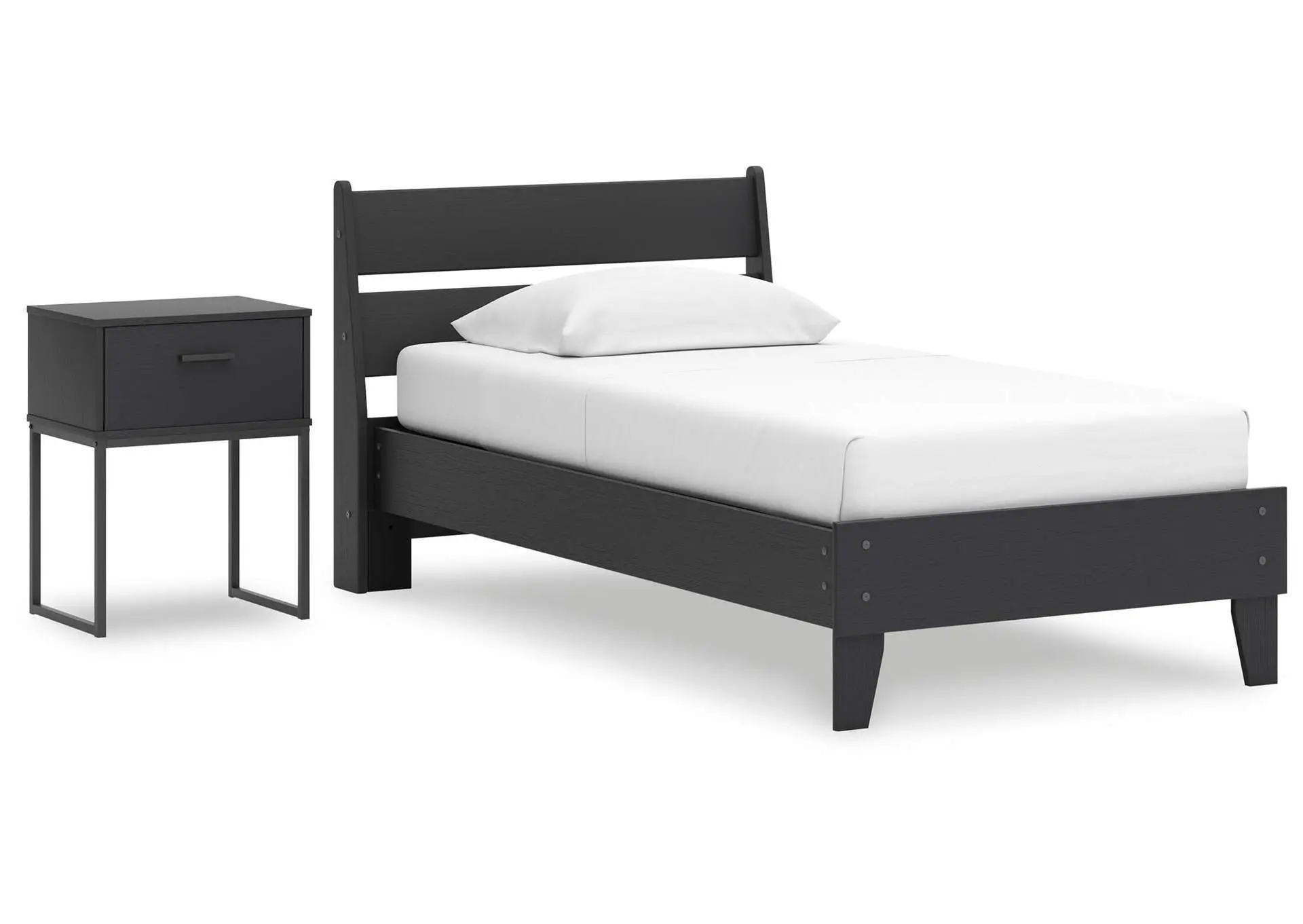Socalle Twin Panel Platform Bed with Nightstand