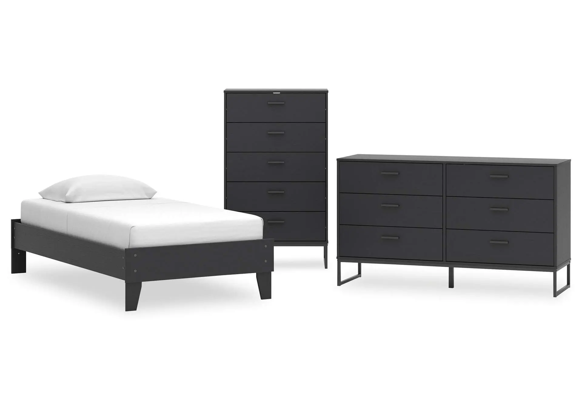 Socalle Twin Platform Bed with Dresser and Chest