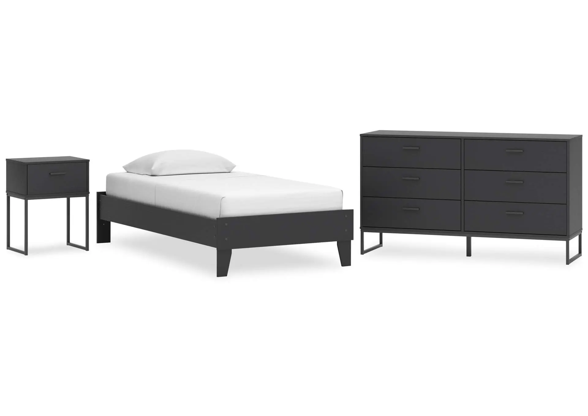 Socalle Twin Platform Bed with Dresser and Nightstand