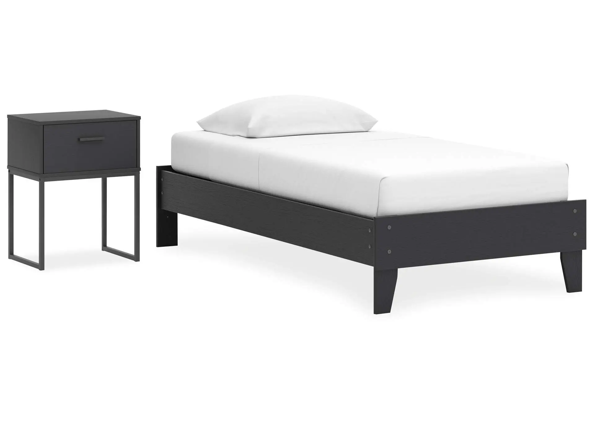 Socalle Twin Platform Bed with Nightstand