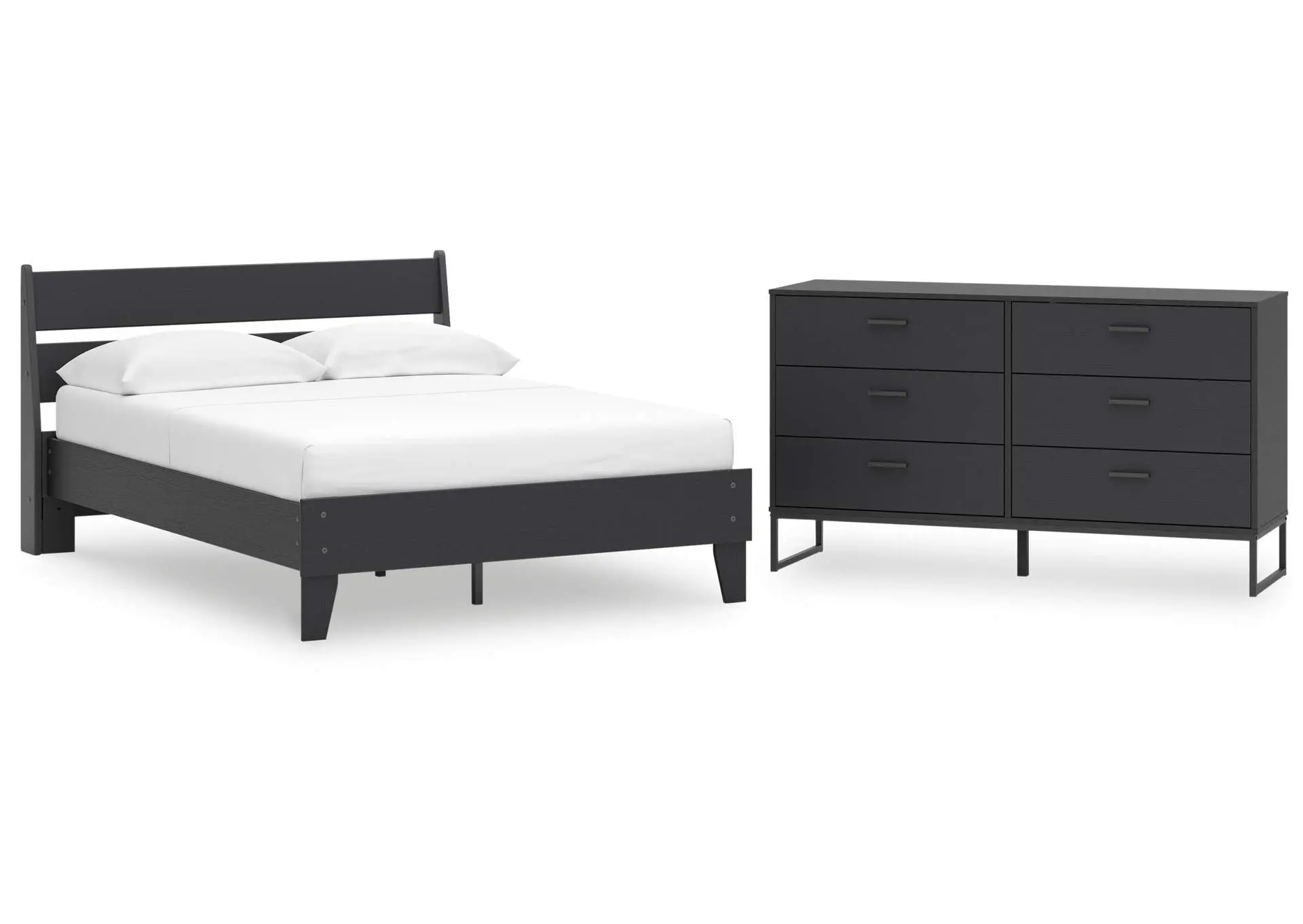 Socalle Full Panel Platform Bed with Dresser