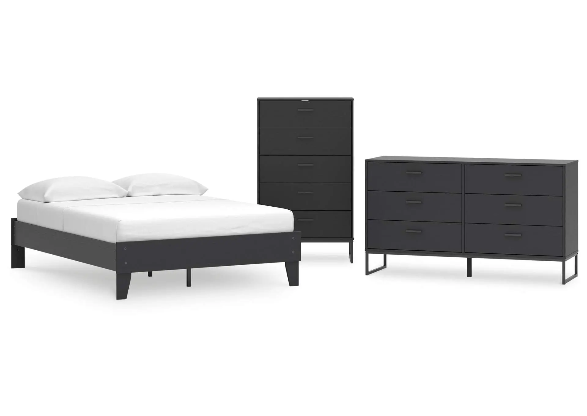 Socalle Full Platform Bed with Dresser and Chest