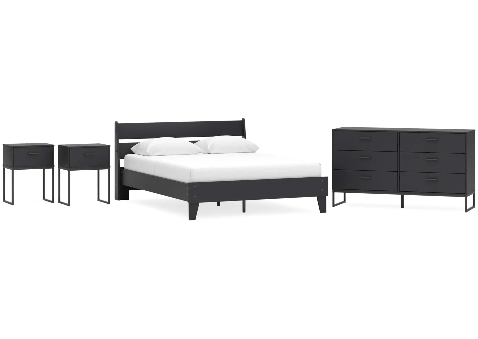 Socalle Queen Panel Platform Bed with Dresser and 2 Nightstands