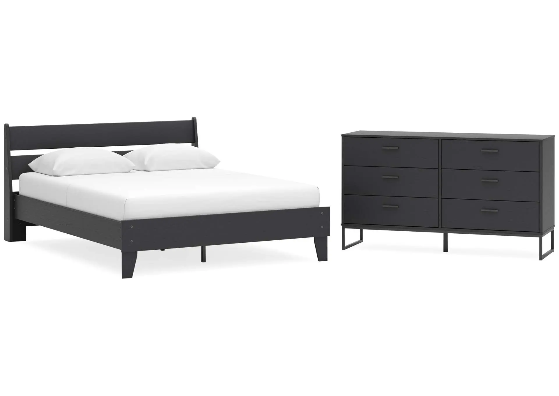 Socalle Queen Panel Platform Bed with Dresser
