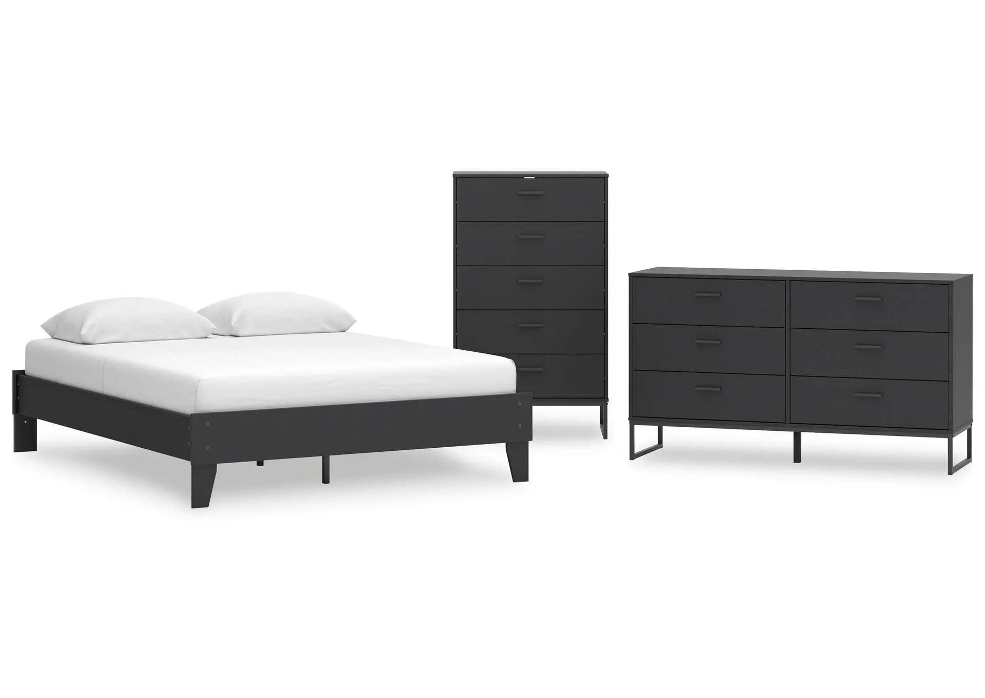 Socalle Queen Platform Bed with Dresser and Chest