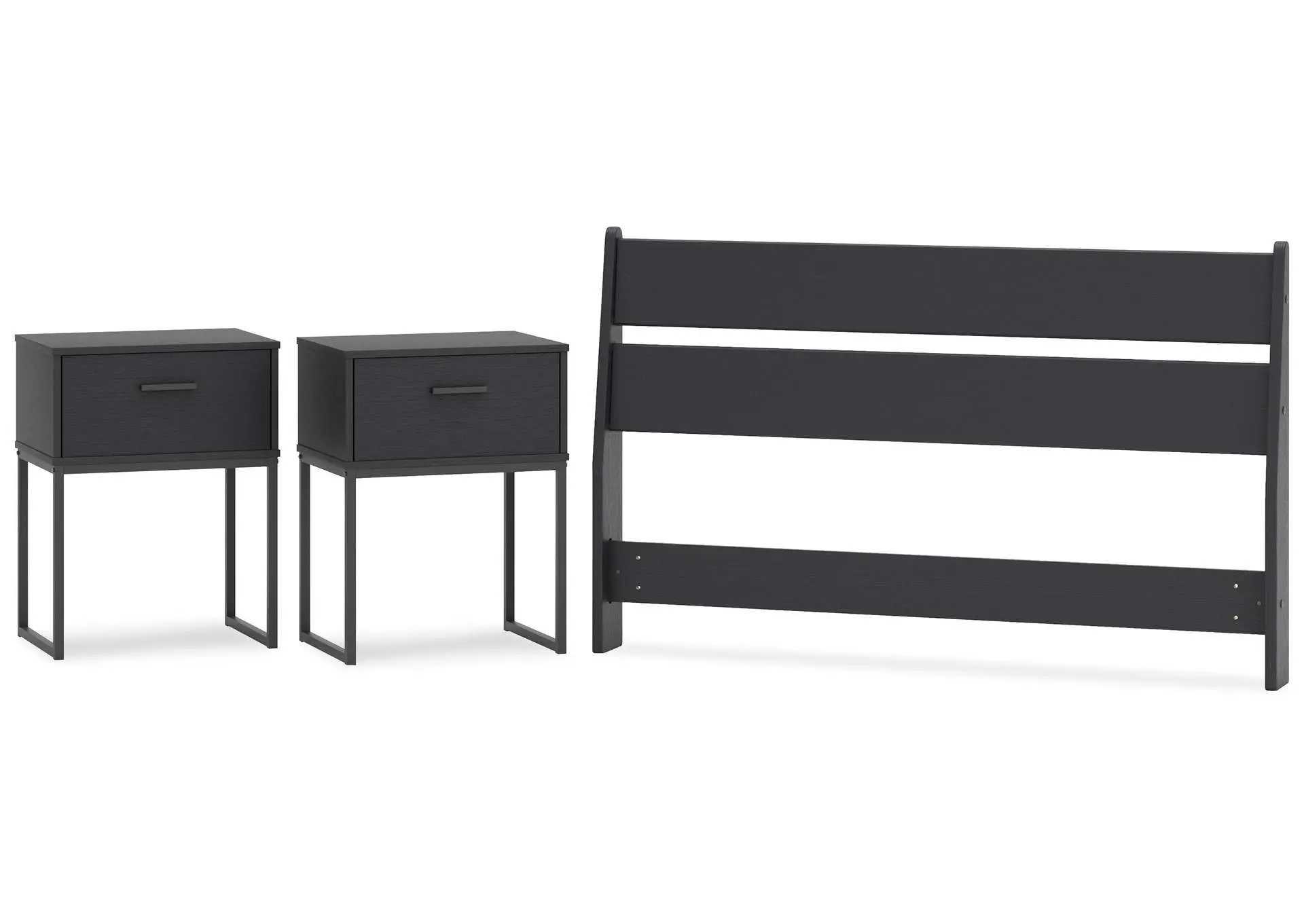 Socalle Full Panel Headboard with 2 Nightstands