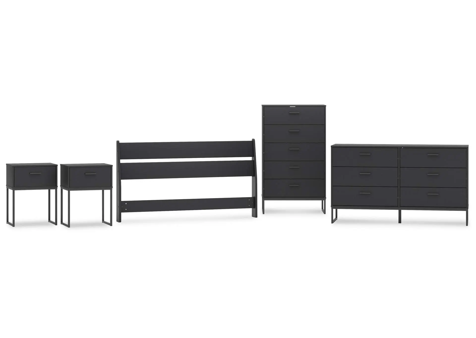 Socalle Queen Panel Headboard with Dresser, Chest and 2 Nightstands