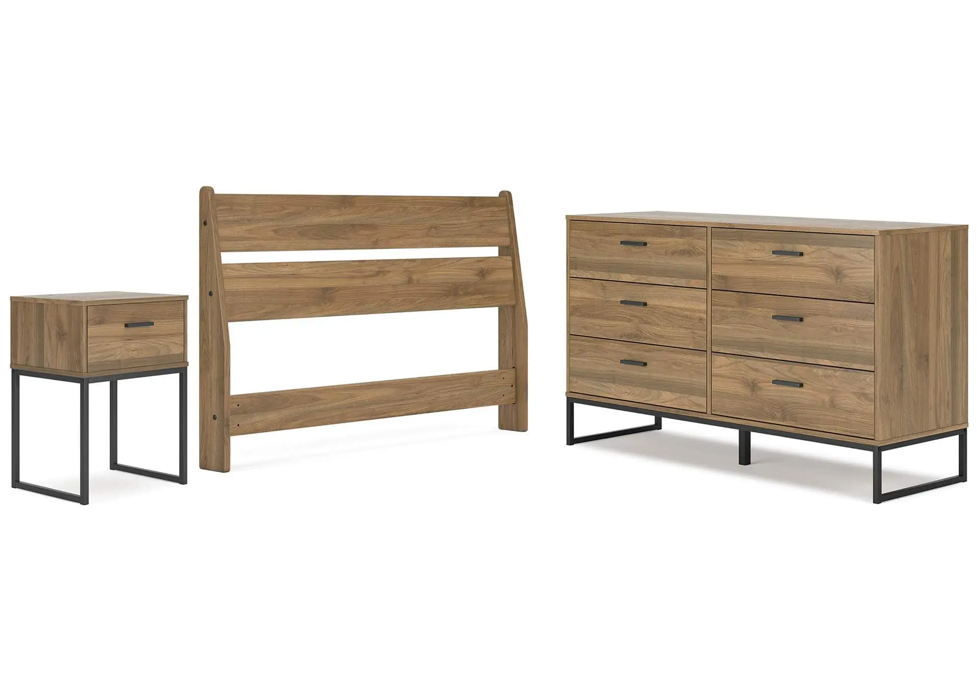 Deanlow Full Panel Headboard with Dresser and Nightstand