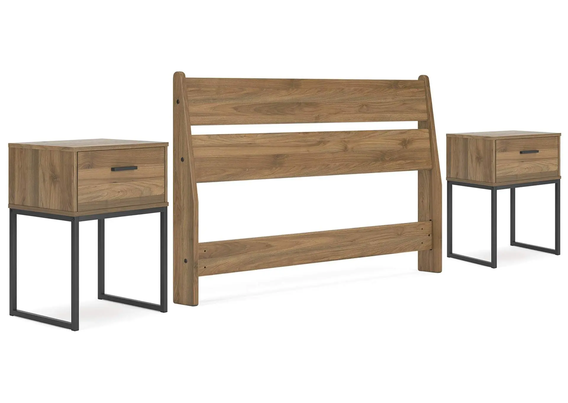 Deanlow Full Panel Headboard with 2 Nightstands