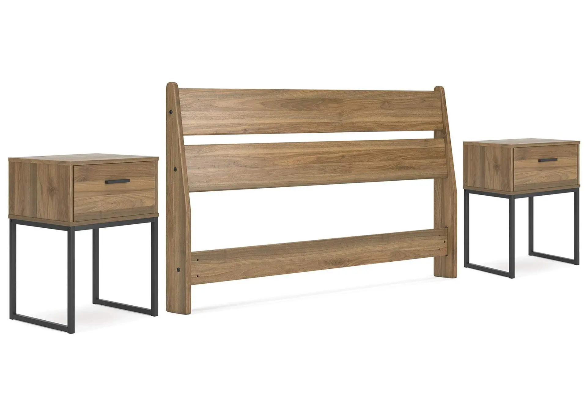 Deanlow Queen Panel Headboard with 2 Nightstands