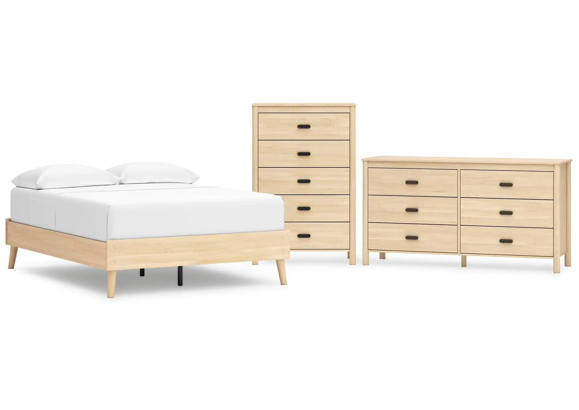 Cabinella Full Platform Bed with Dresser and Chest