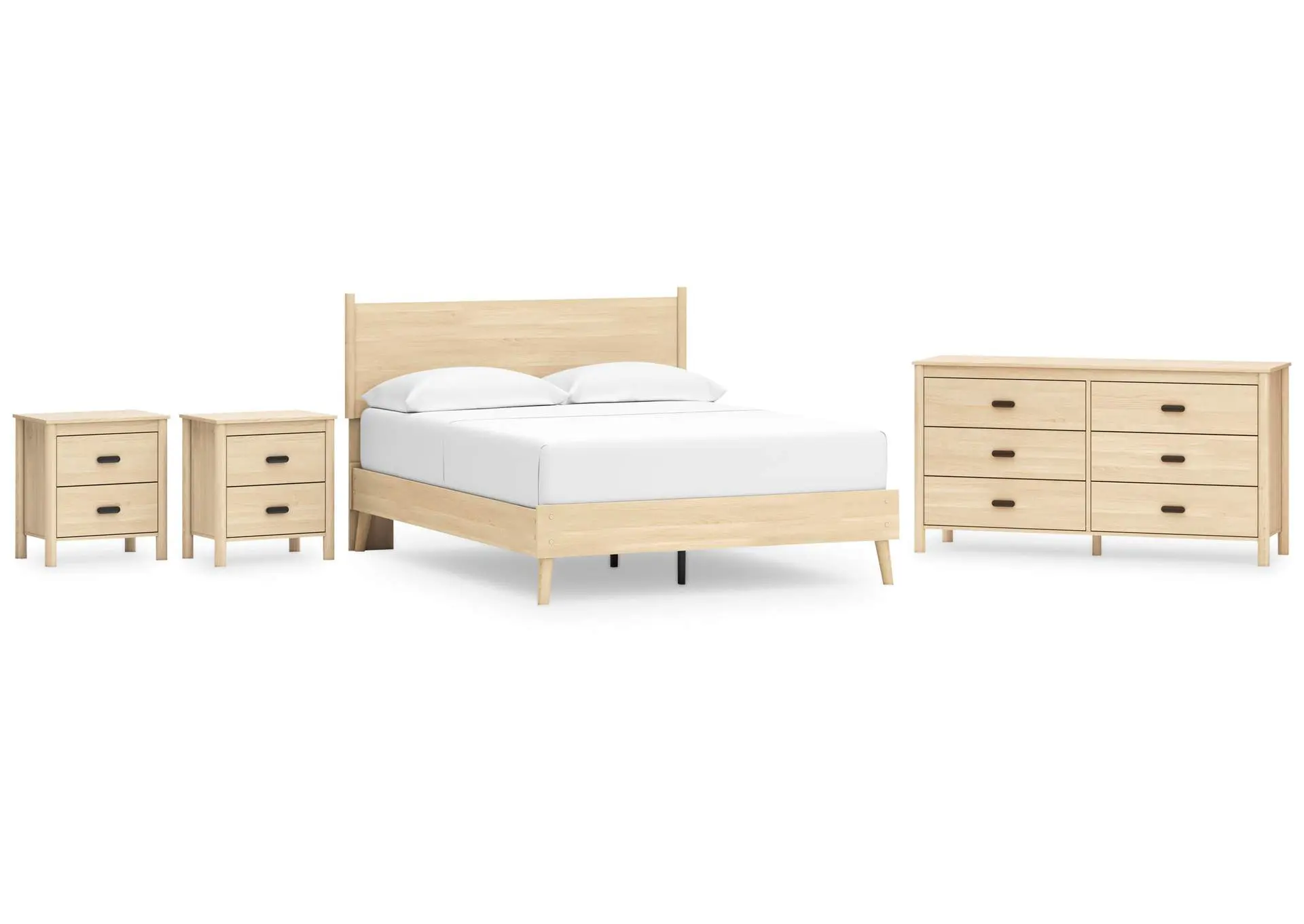 Cabinella Queen Platform Panel Bed with Dresser and 2 Nightstands