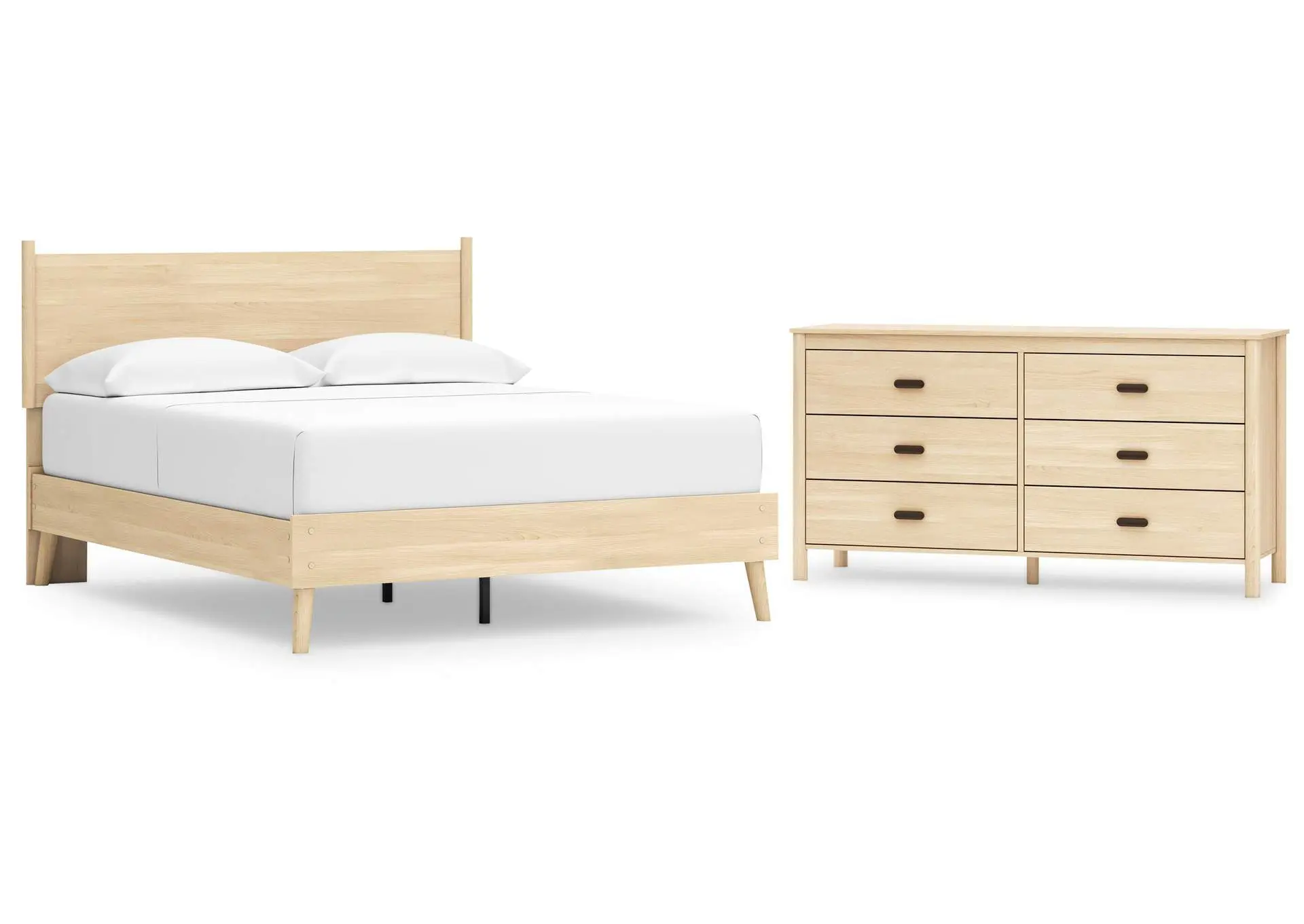 Cabinella Queen Platform Panel Bed with Dresser