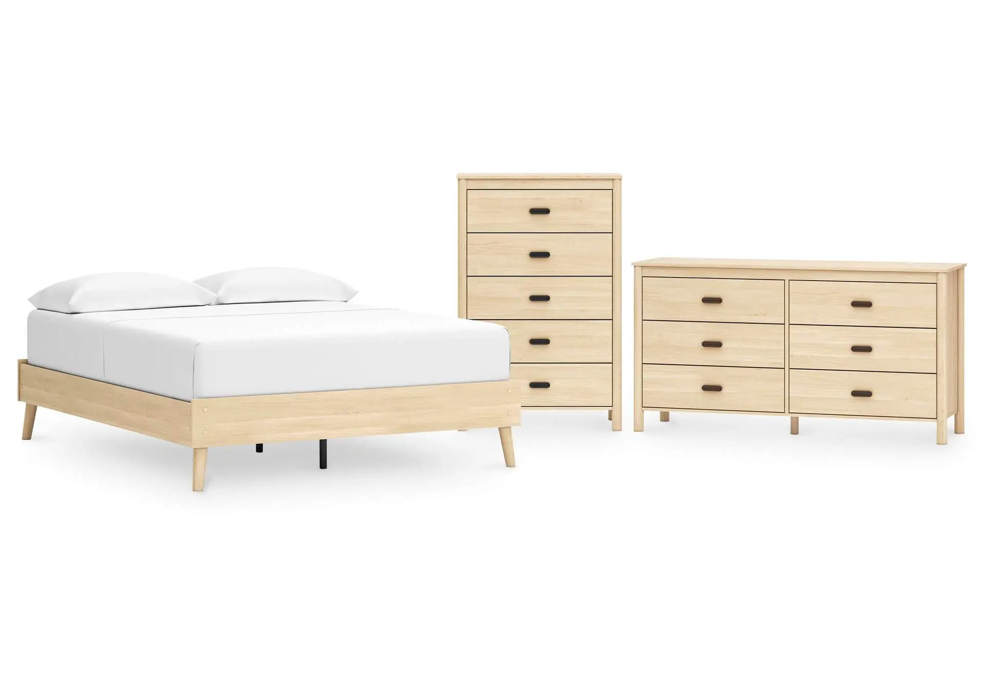 Cabinella Queen Platform Bed with Dresser and Chest