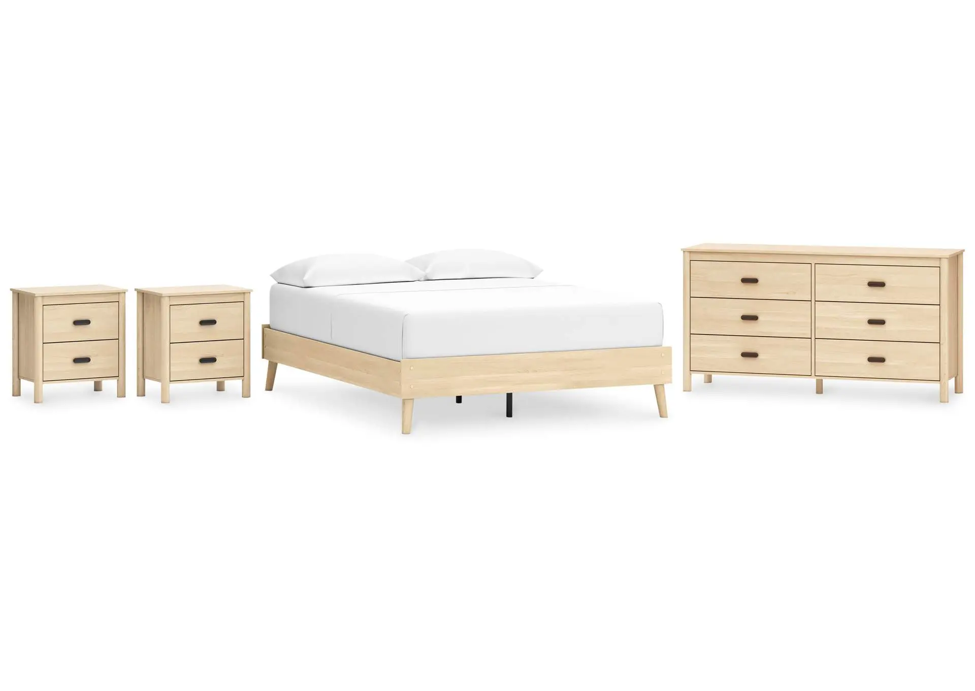 Cabinella Queen Platform Bed with Dresser and 2 Nightstands