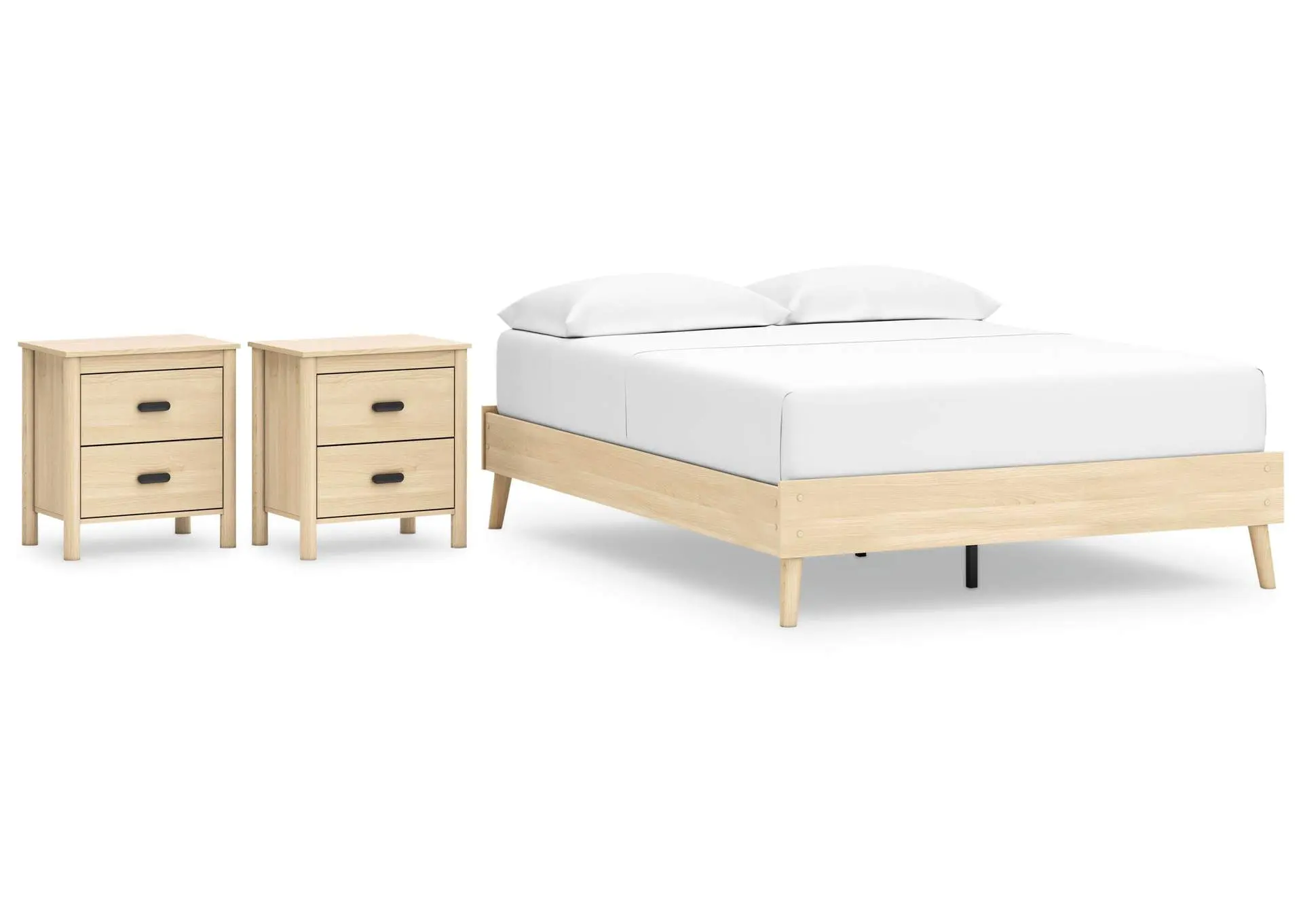 Cabinella Queen Platform Bed with 2 Nightstands