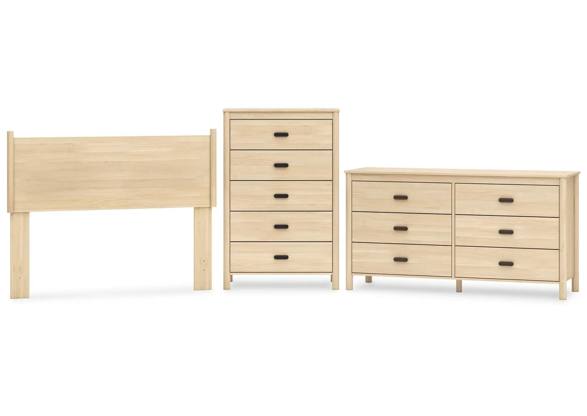 Cabinella Full Panel Headboard with Dresser and Chest