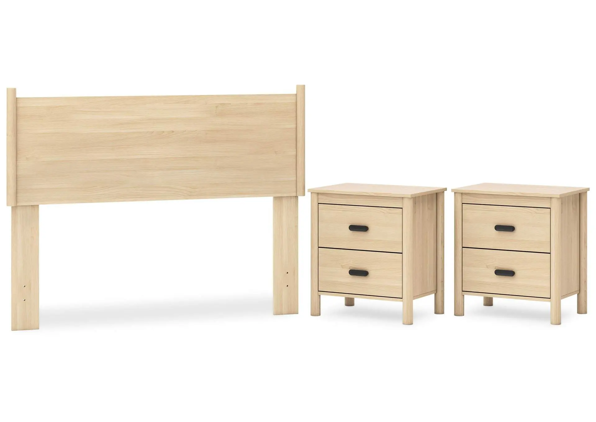 Cabinella Full Panel Headboard with 2 Nightstands