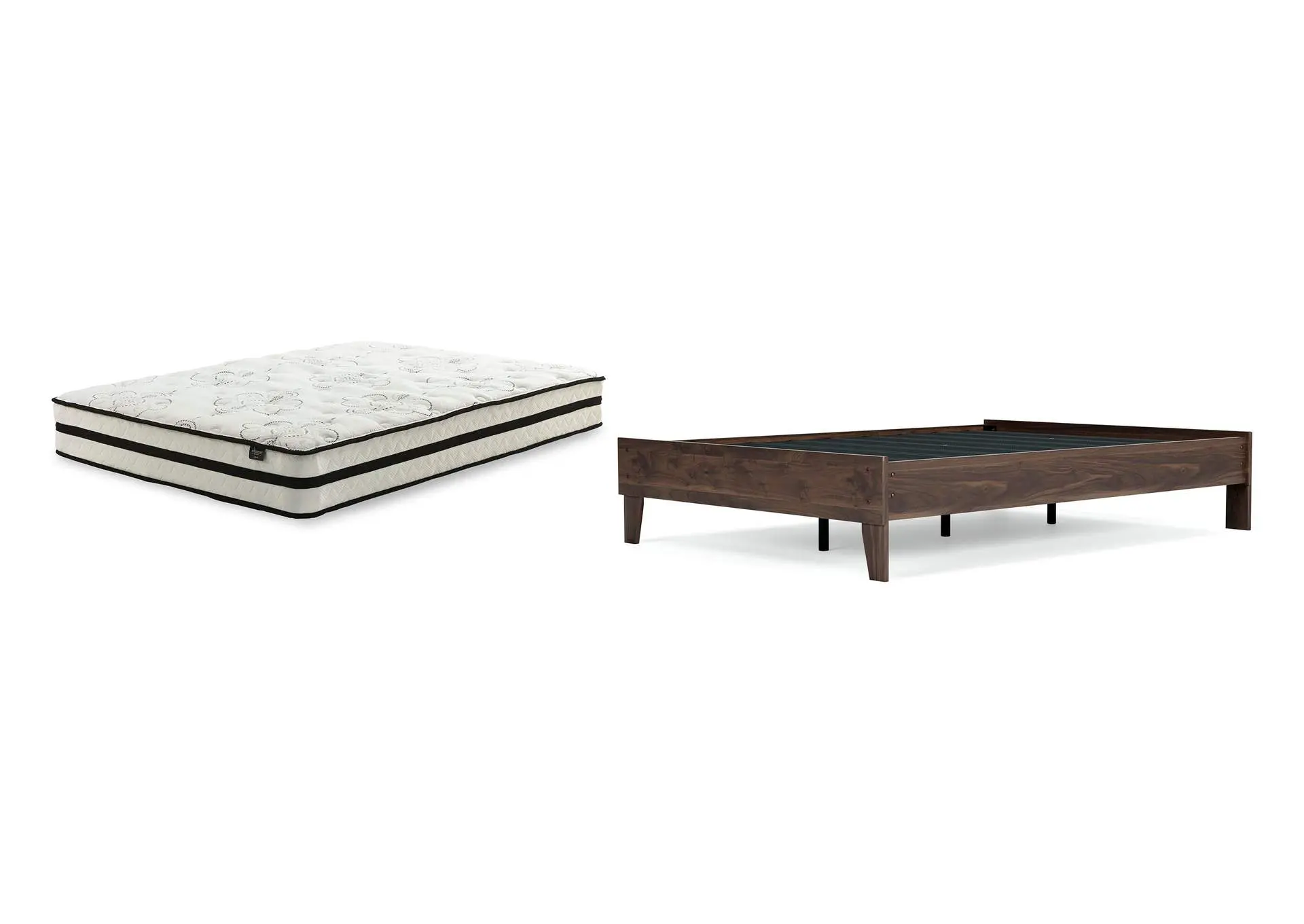 Calverson Full Platform Bed with Chime 10 Inch Medium Hybrid Mattress