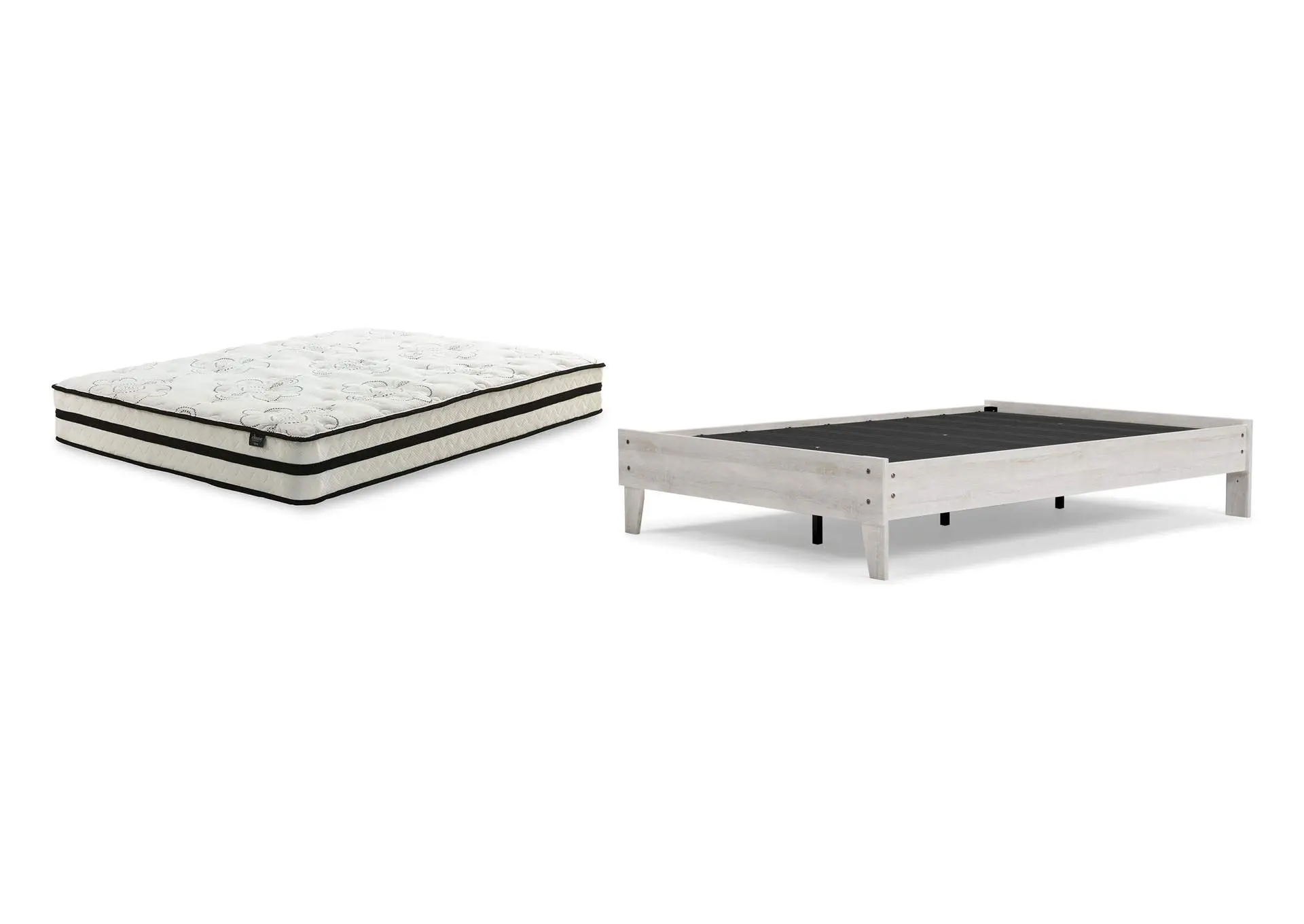 Shawburn Full Platform Bed with Chime 10 Inch Medium Hybrid Mattress