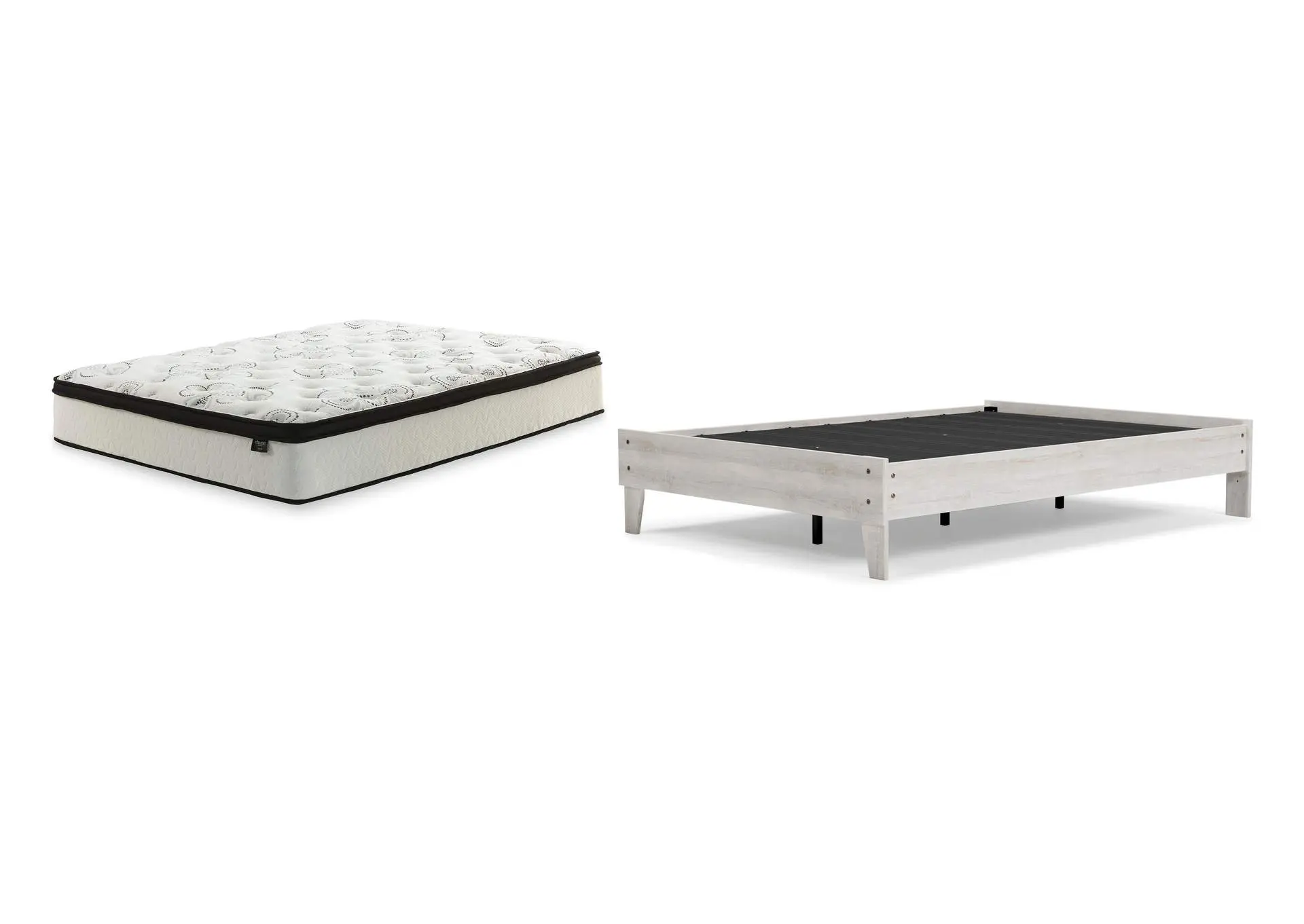 Shawburn Full Platform Bed with Chime 12 Inch Plush Hybrid Full Mattress