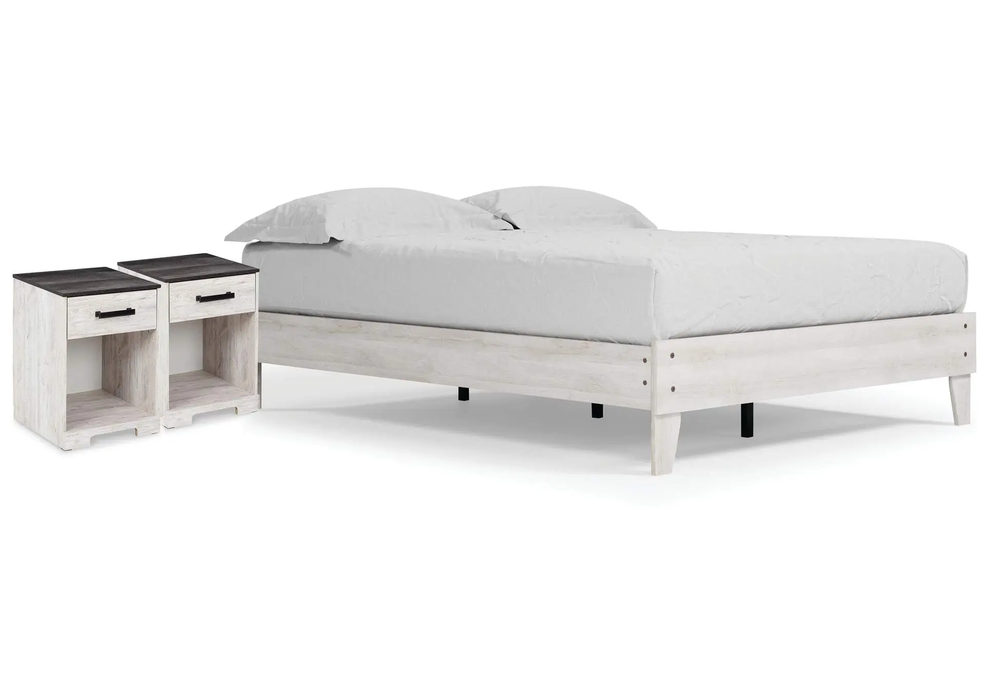 Shawburn Queen Platform Bed with 2 Nightstands