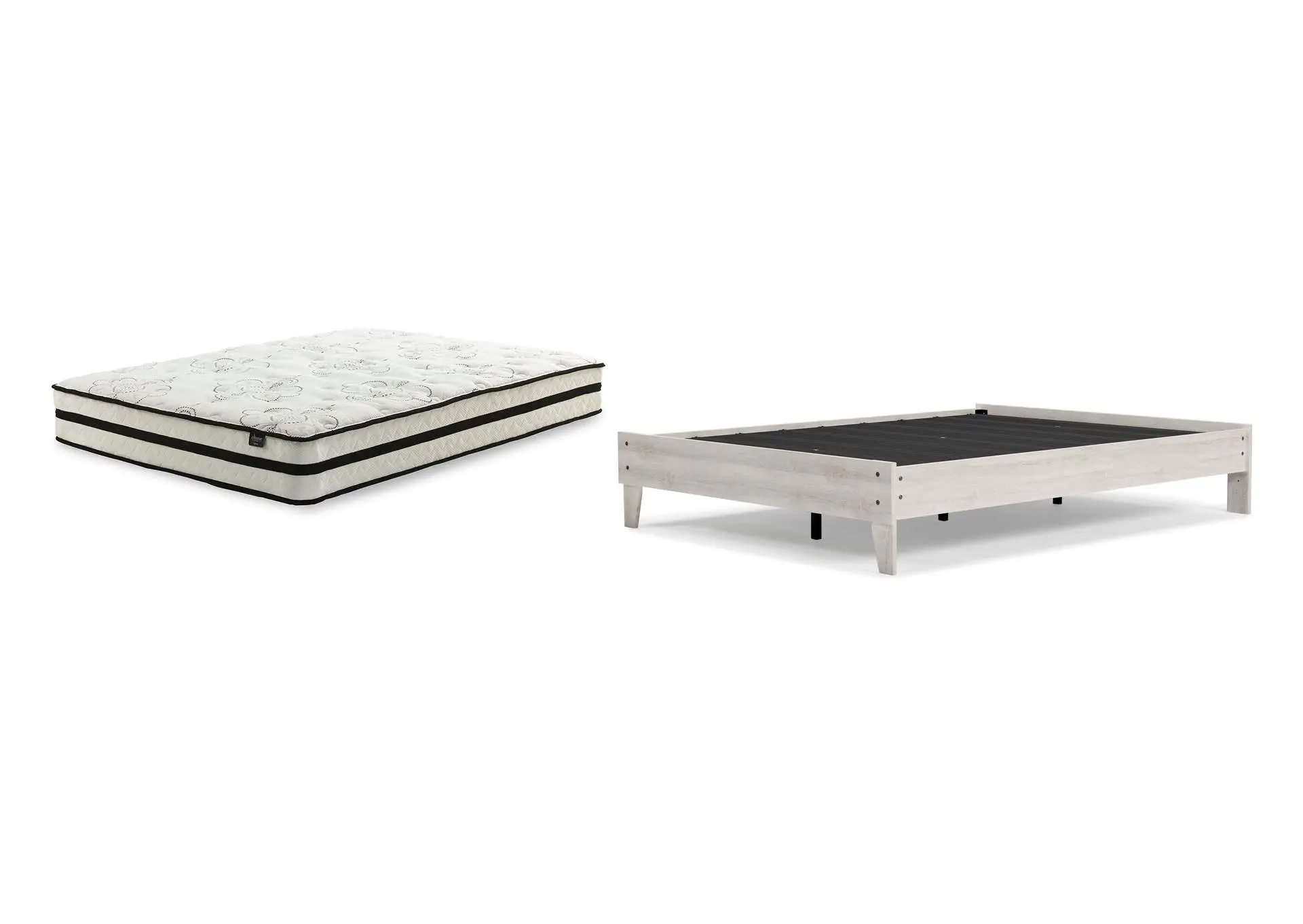 Shawburn Queen Platform Bed with Chime 10 Inch Medium Hybrid Mattress