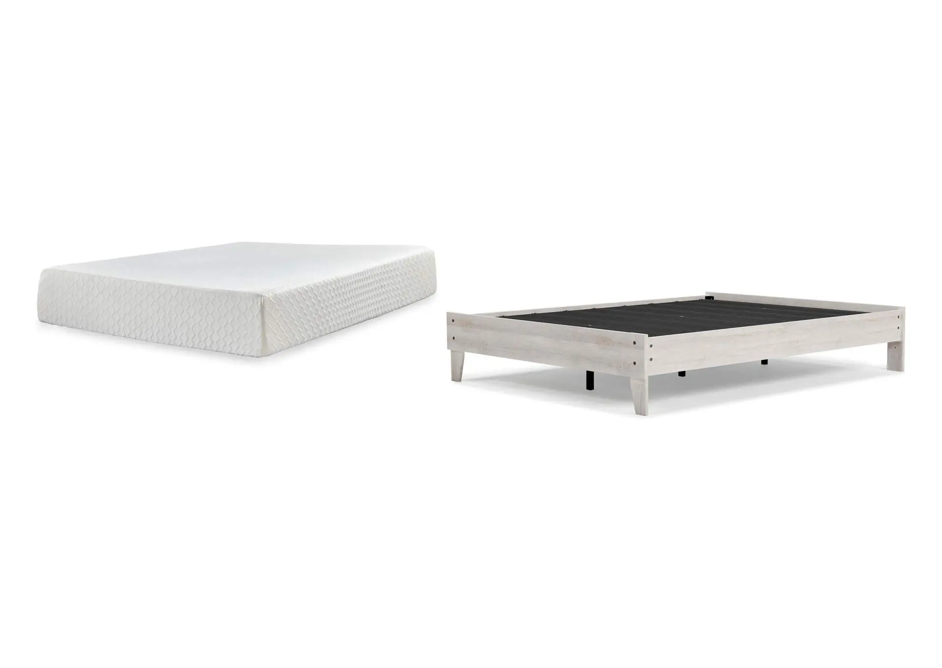 Shawburn Queen Platform Bed with Chime 12 Inch Plush Memory Foam Mattress